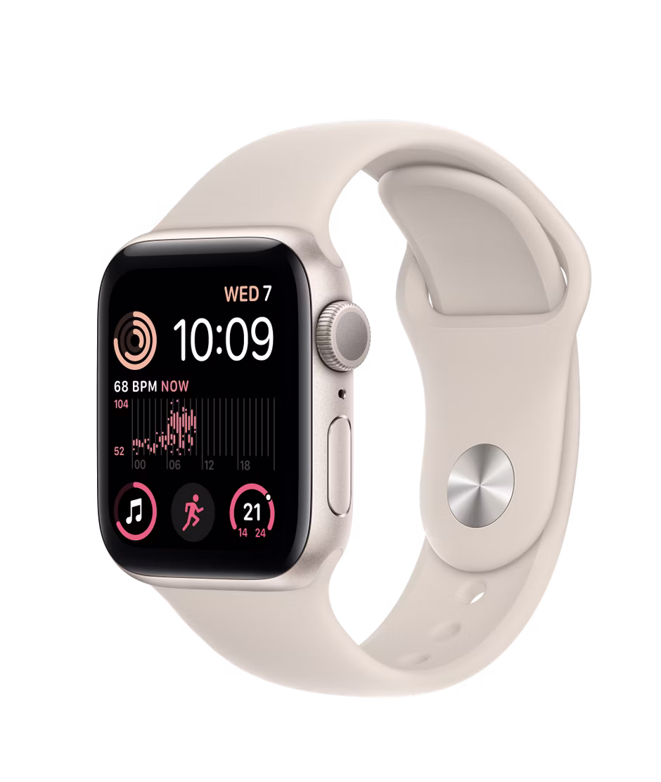 Apple Watch SE (2022) GPS 40mm Starlight Aluminium Case with Starlight Regular Sport Band
