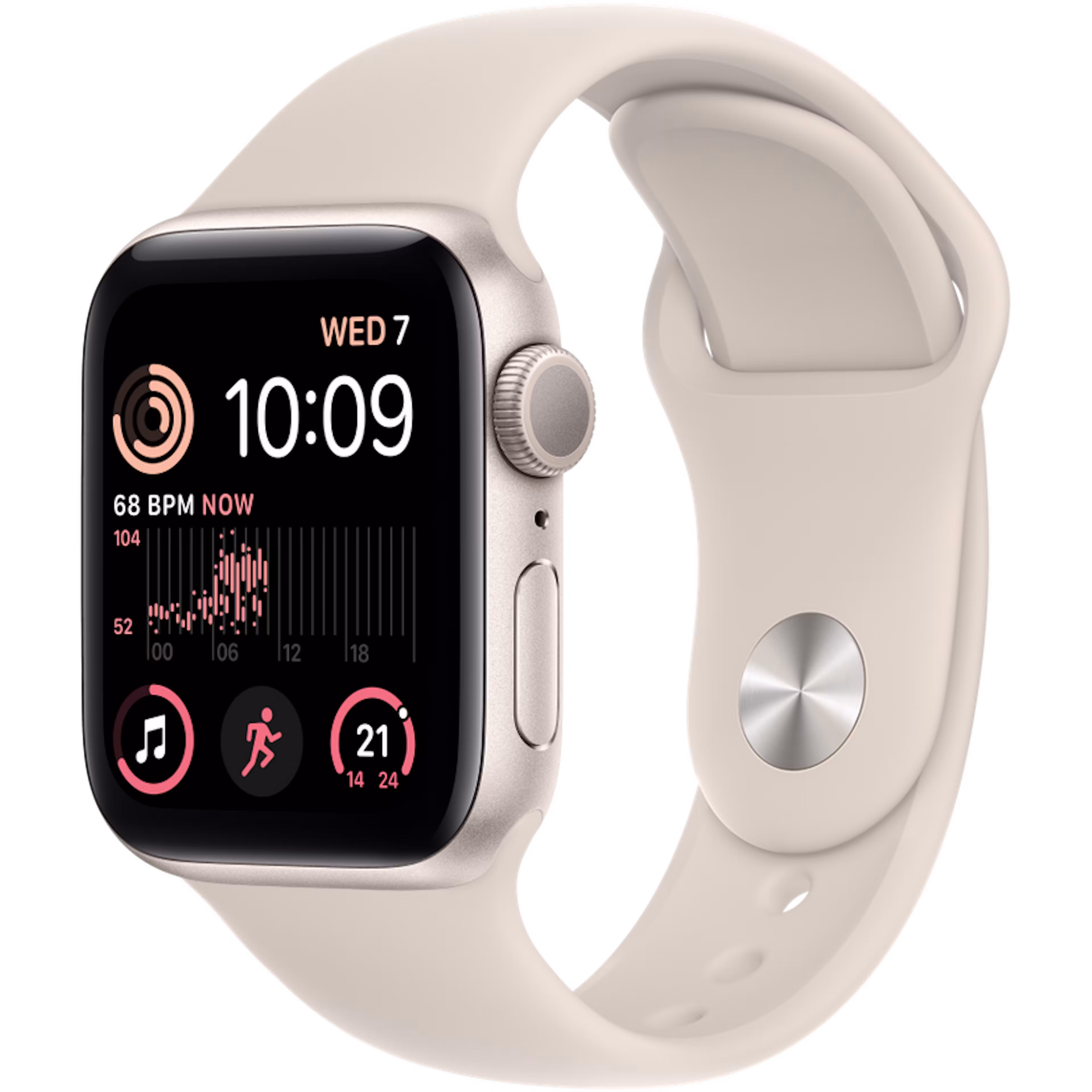 Apple Watch SE (2022) GPS 40mm Starlight Aluminium Case with Starlight Regular Sport Band