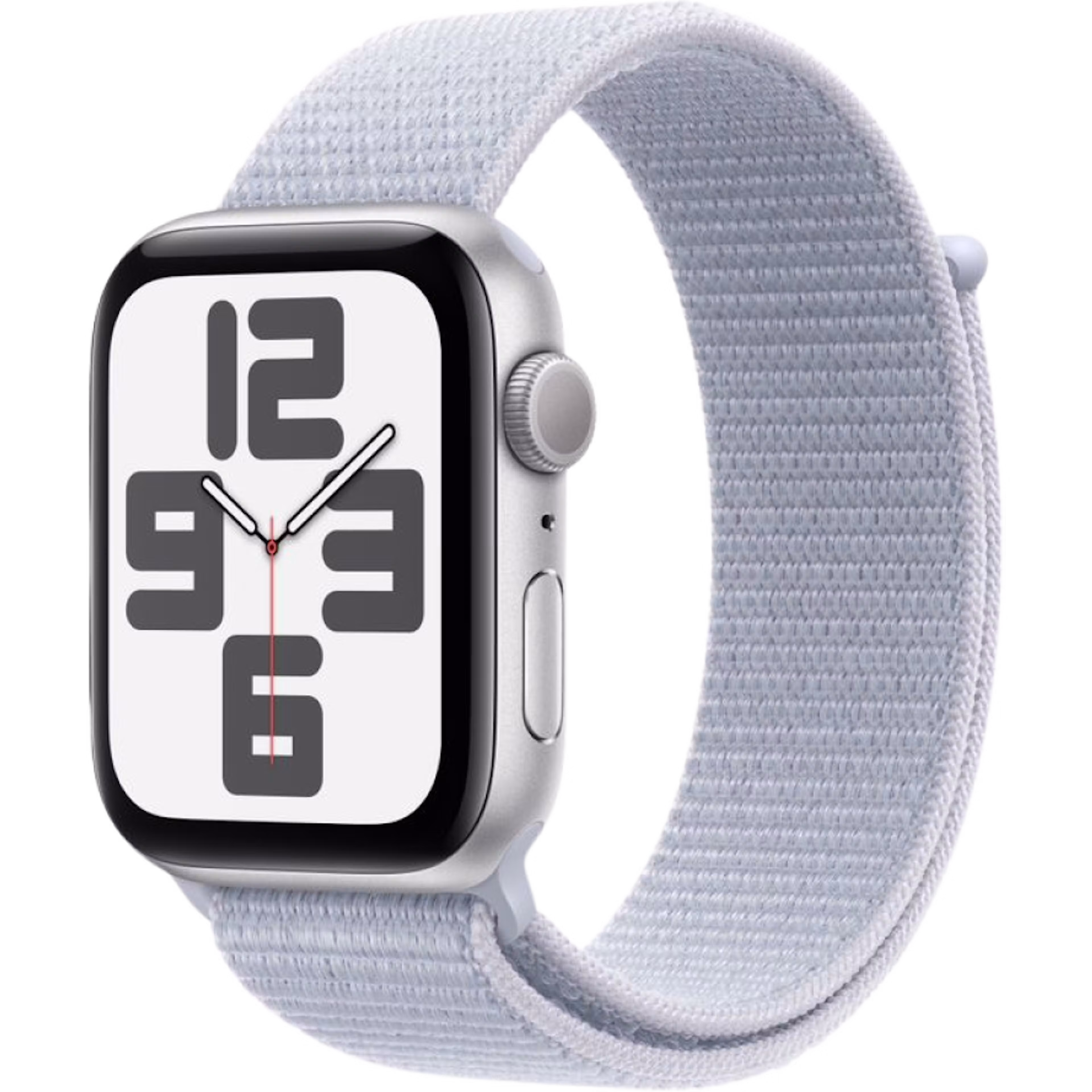 Apple Watch SE (2024) GPS 44mm Silver Aluminium Case with Blue Cloud Sport Loop