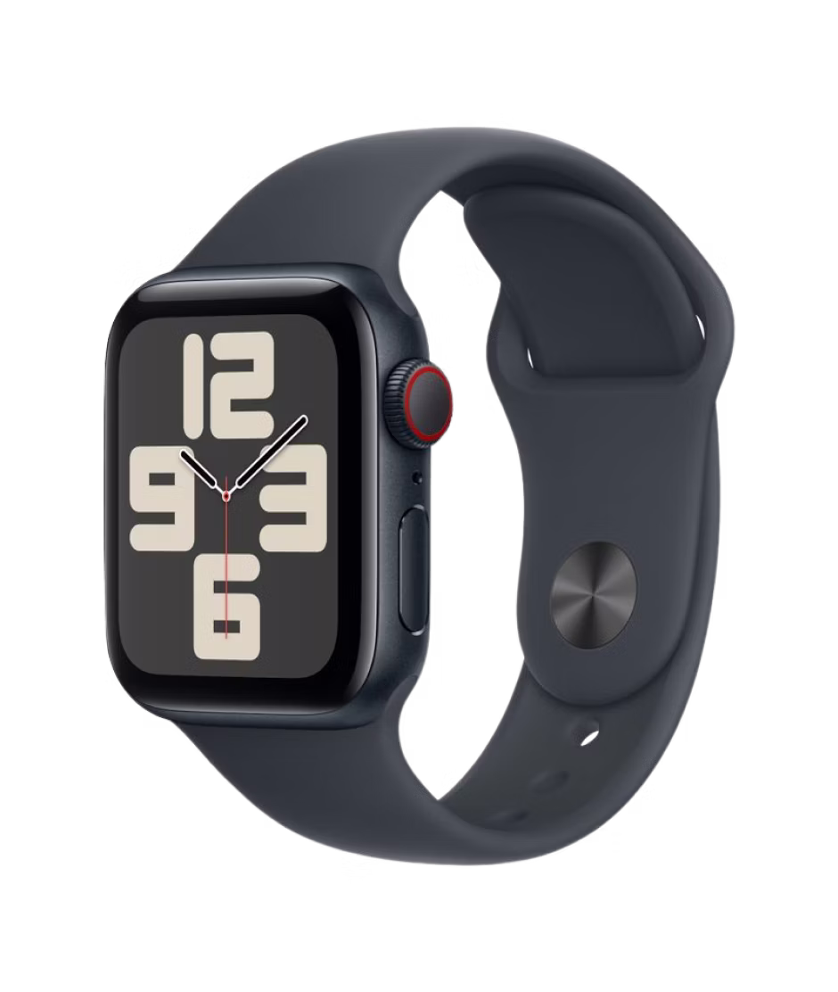Apple Watch SE (2024) GPS + Cellular 40mm Midnight Aluminium Case with Midnight M/L Sport Band