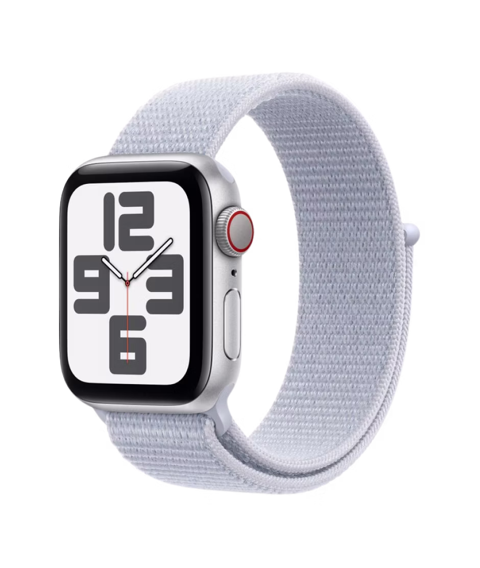 Apple Watch SE (2024) GPS + Cellular 40mm Silver Aluminium Case with Blue Cloud Sport Loop