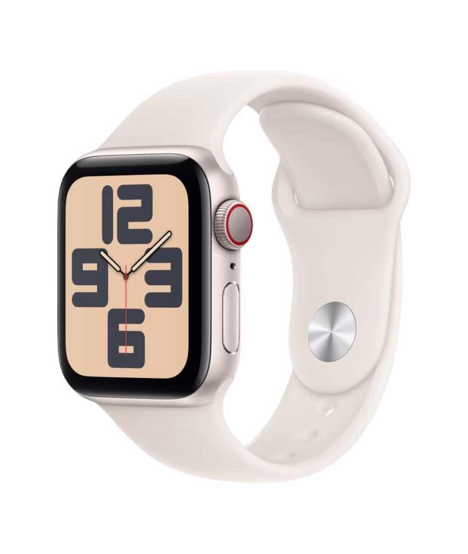 Apple Watch SE (2024) GPS + Cellular 40mm Starlight Aluminium Case with Starlight S/M Sport Band