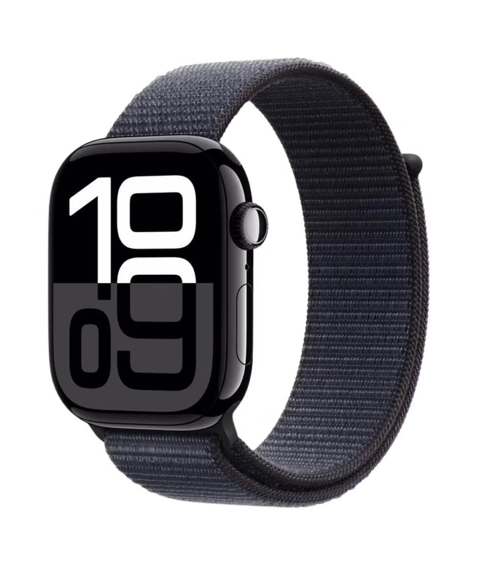 Apple Watch Series 10 GPS + Cellular 46mm Jet Black Aluminium Case with Ink Sport Loop