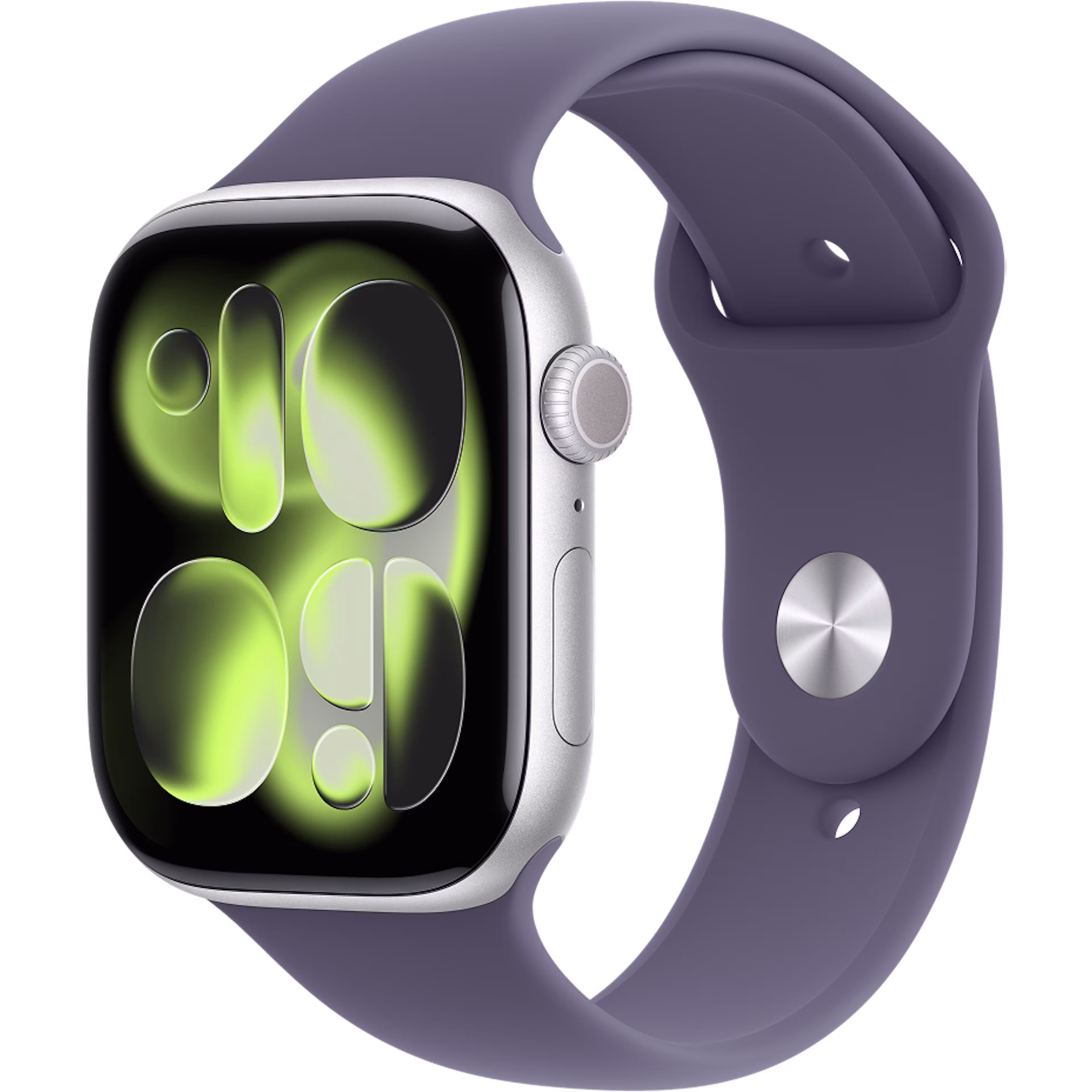 Apple Watch Series 11 GPS 46mm Silver Aluminium Case with Purple Fog Sport Band S/M