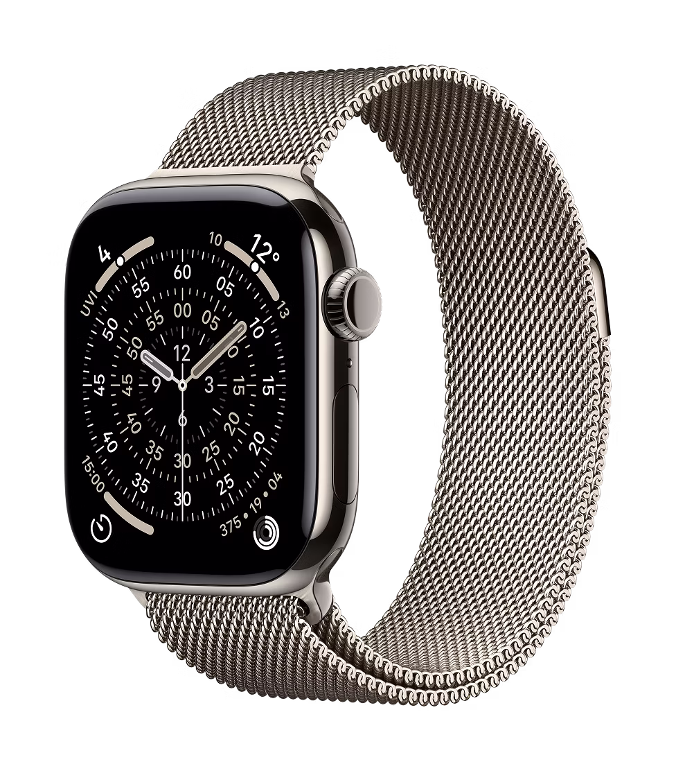 Apple Watch Series 11 GPS + Cellular 42mm Natural Titanium Case with Natural Milanese Loop