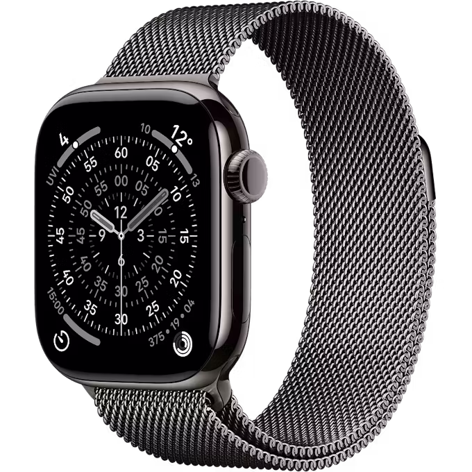 Apple Watch Series 11 GPS + Cellular 42mm Slate Titanium Case with Slate Milanese Loop