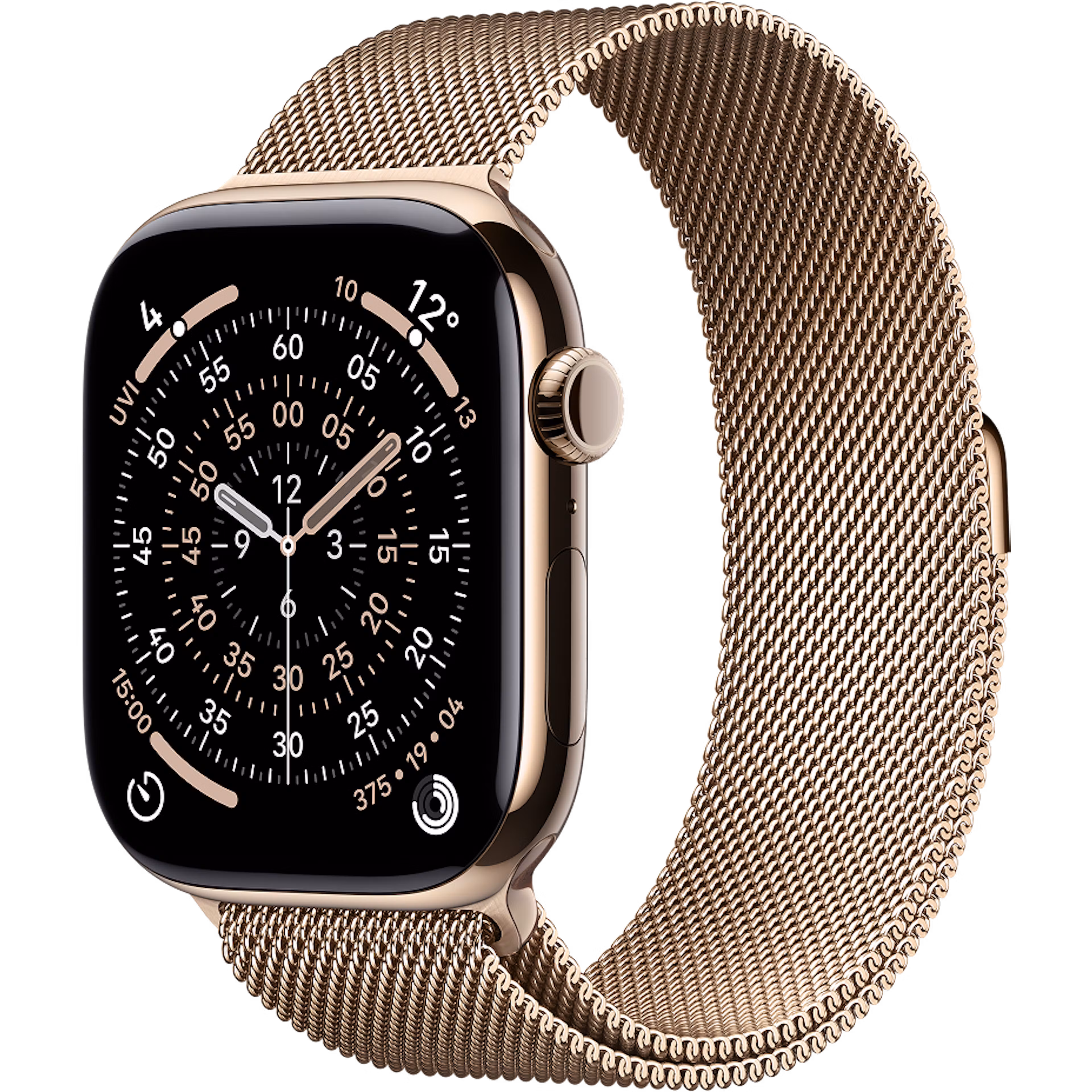 Apple Watch Series 11 GPS + Cellular 46mm Gold Titanium Case with Gold Milanese Loop S/M