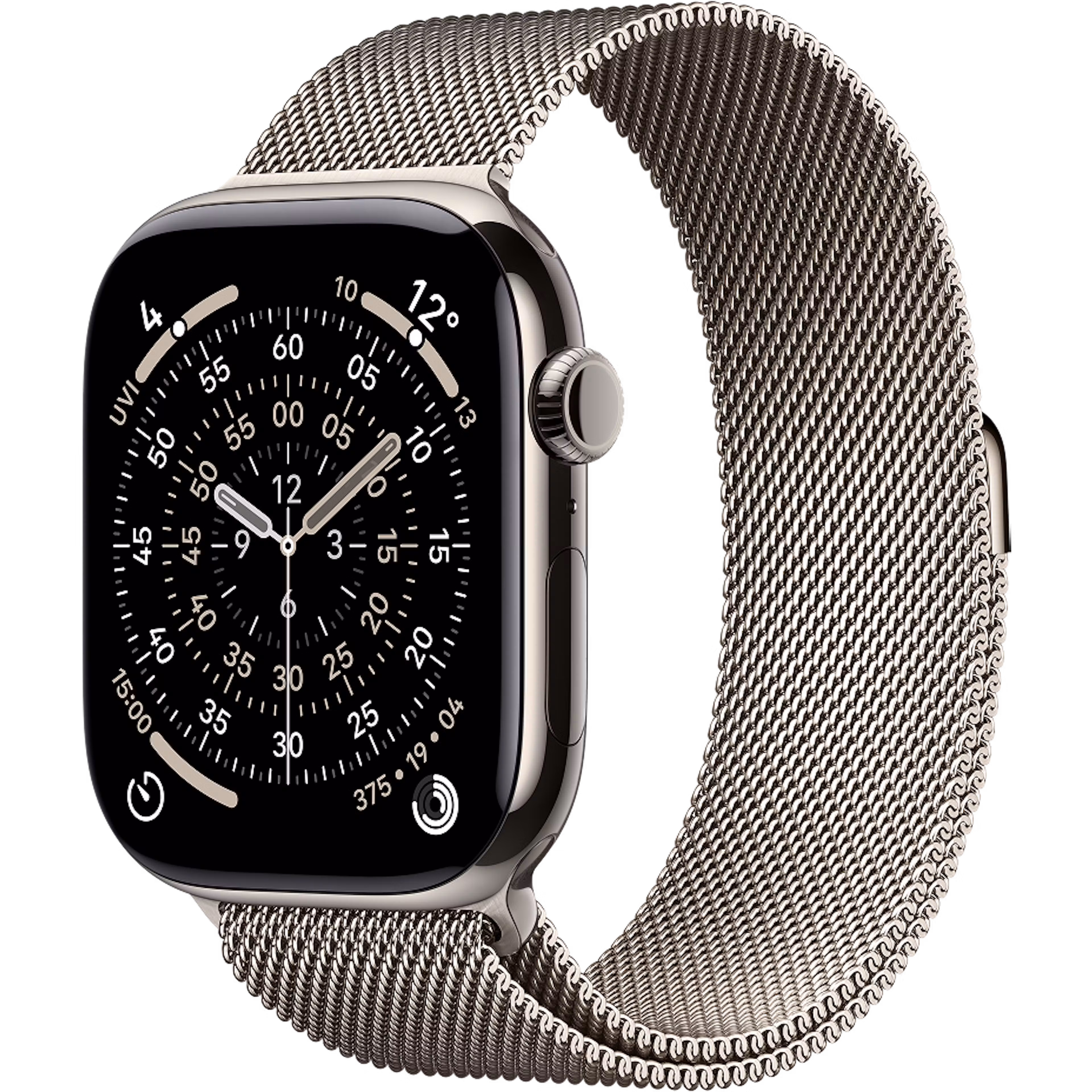Apple Watch Series 11 GPS + Cellular 46mm Natural Titanium Case with Natural Milanese Loop S/M
