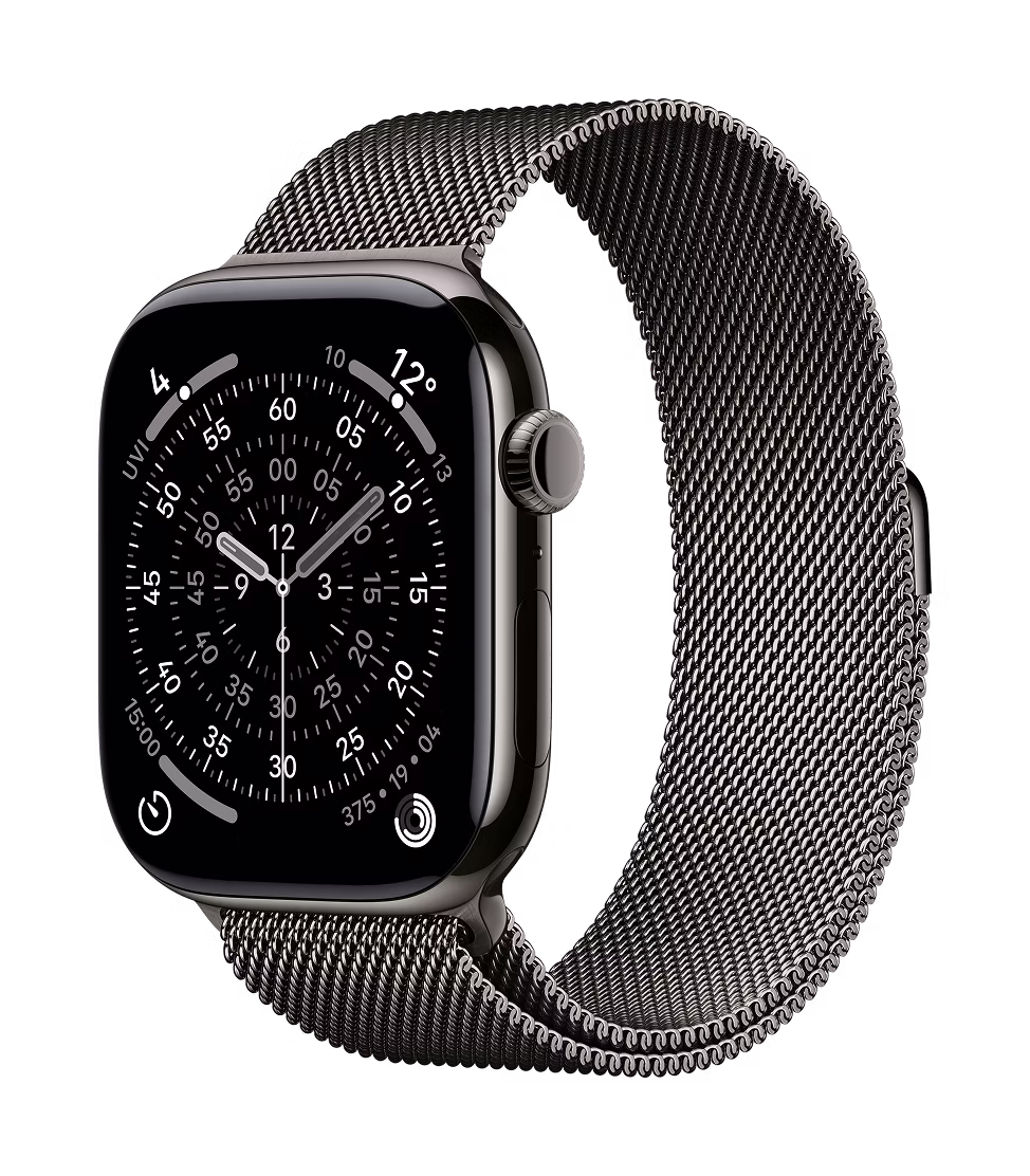 Apple Watch Series 11 GPS + Cellular 46mm Slate Titanium Case with Slate Milanese Loop M/L
