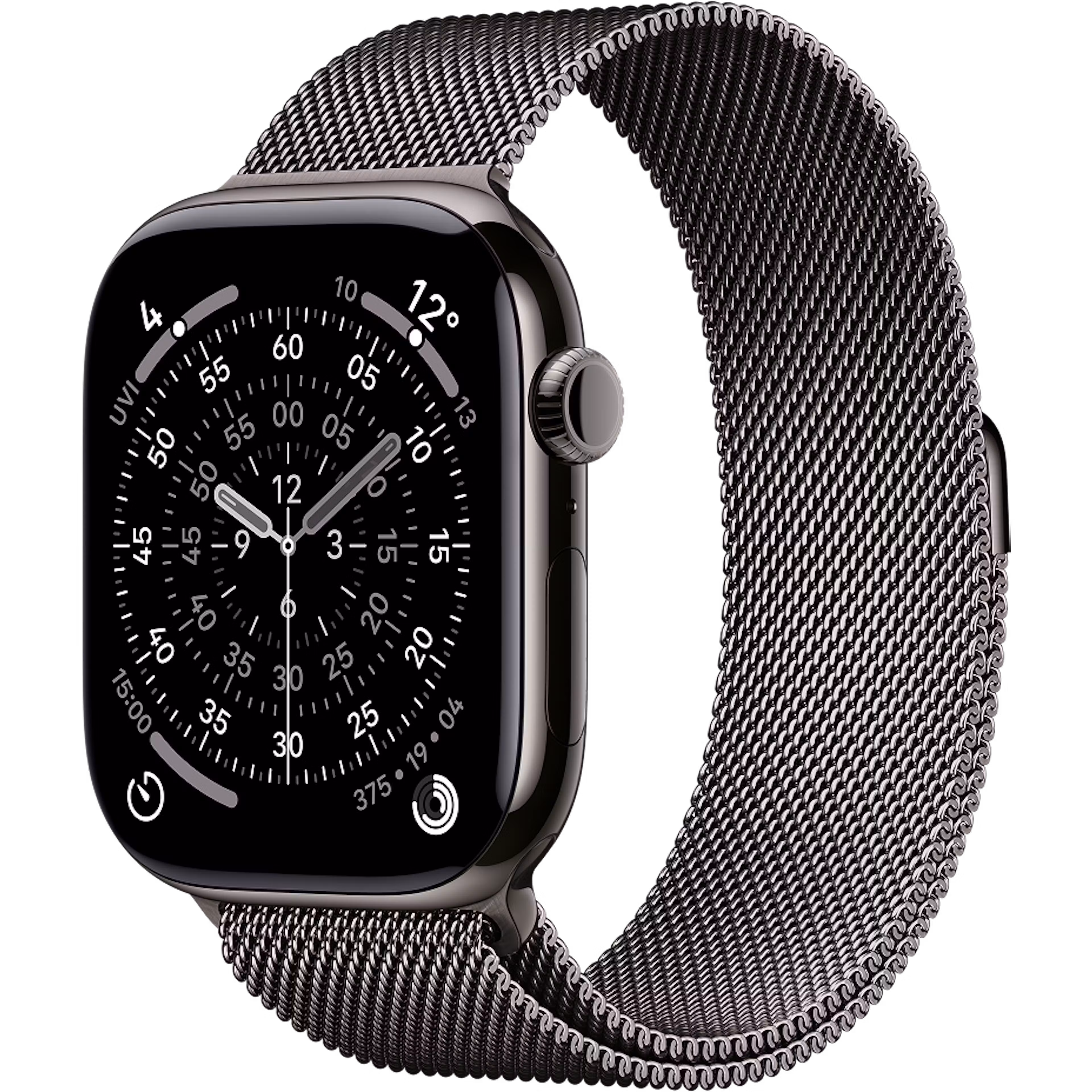 Apple Watch Series 11 GPS + Cellular 46mm Slate Titanium Case with Slate Milanese Loop M/L
