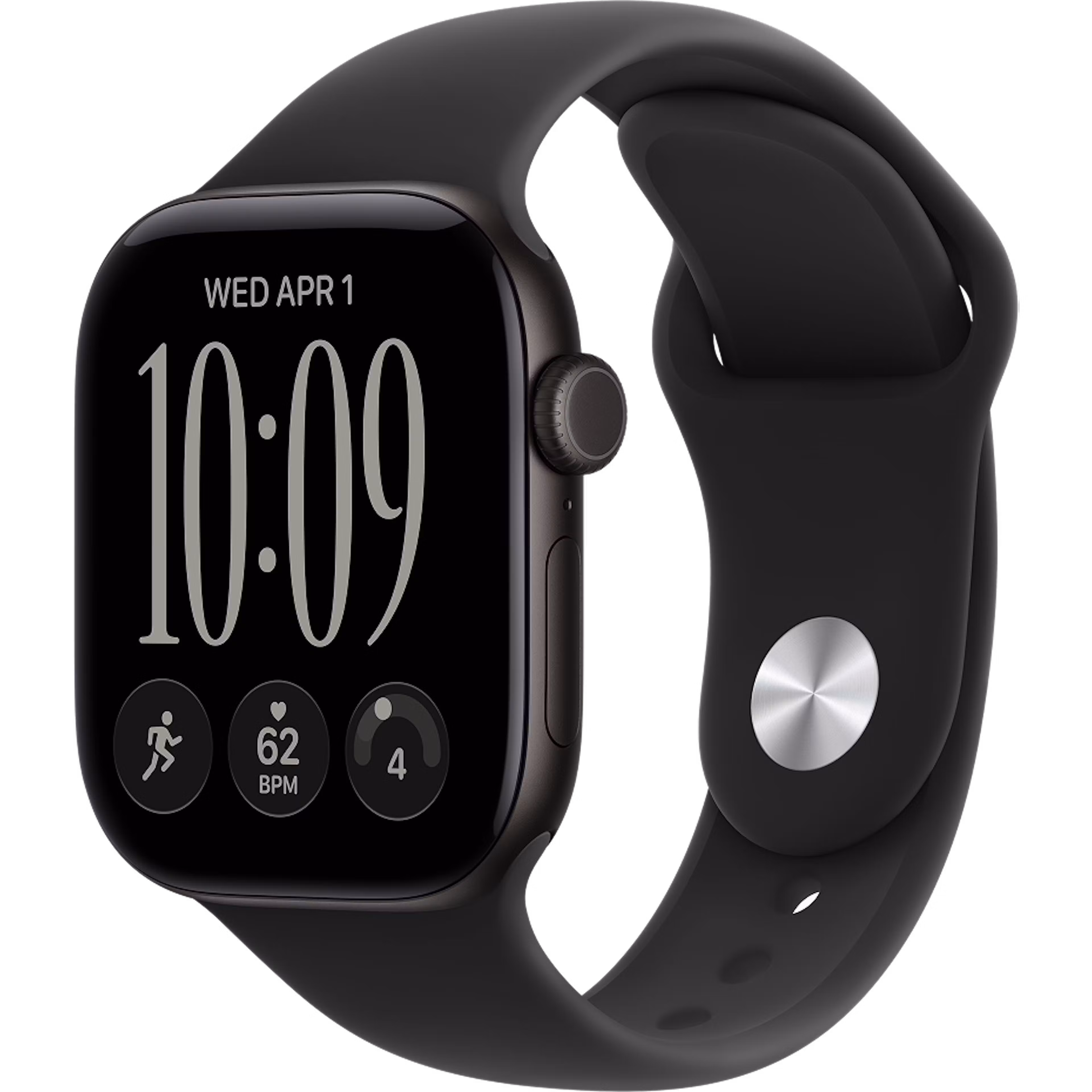 Apple Watch Series 12 GPS 42mm Black Aluminium case with Black Sport Band M/L