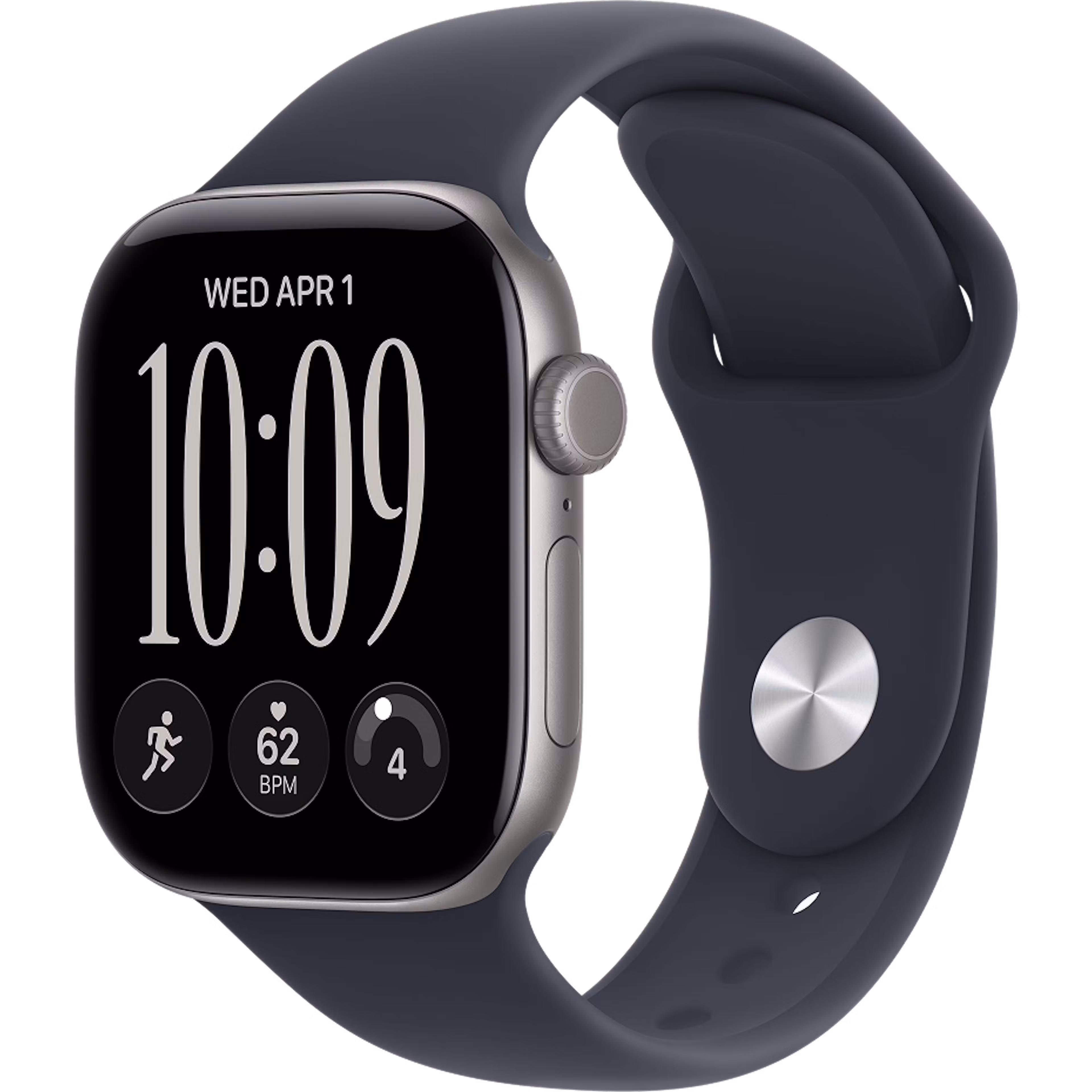 Apple Watch Series 12 GPS 42mm Space Grey Aluminium case with Navy Blue Sport Band M/L