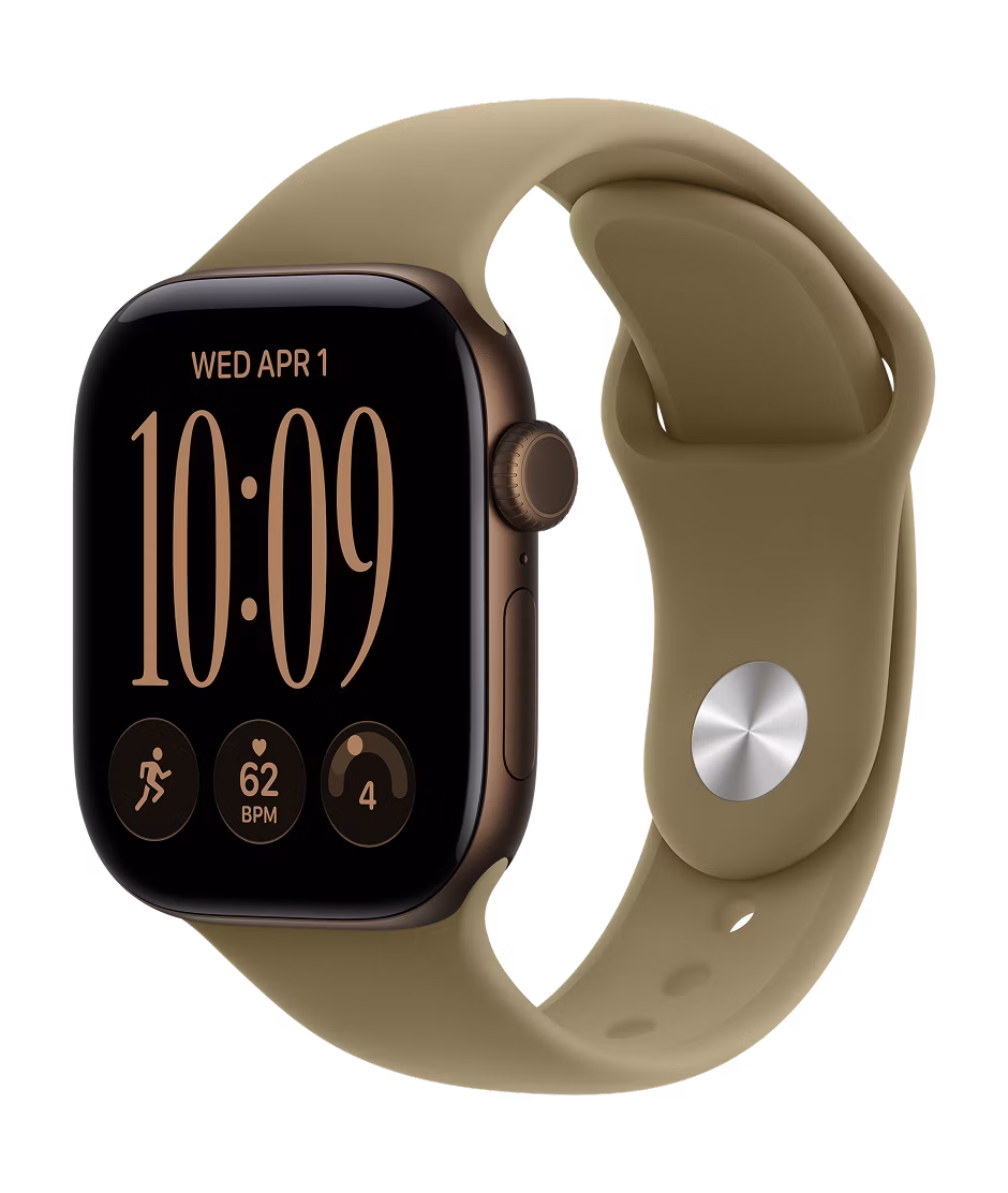 Apple Watch Series 12 GPS 42mm Dark Bronze Aluminium case with Olive Sport Band S/M