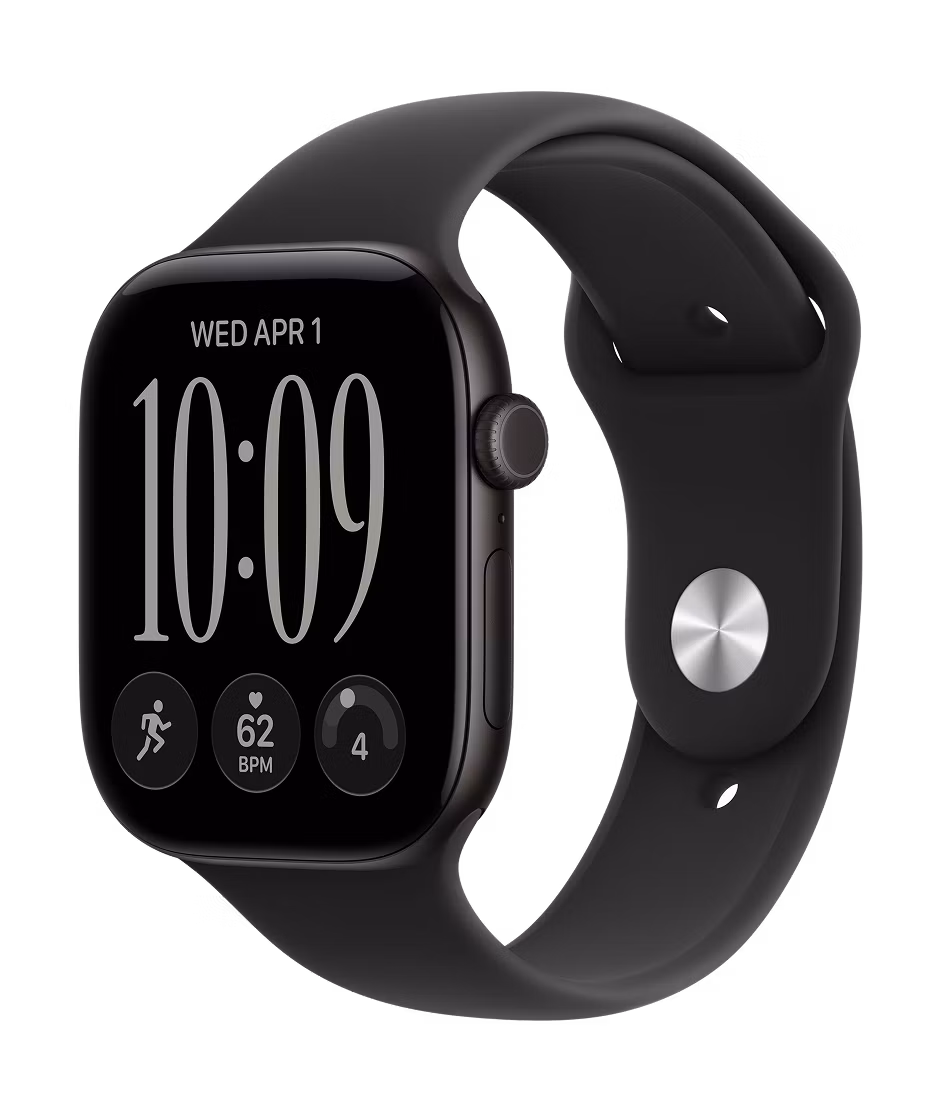 Apple Watch Series 12 GPS 46mm Black Aluminium case with Black Sport Band M/L