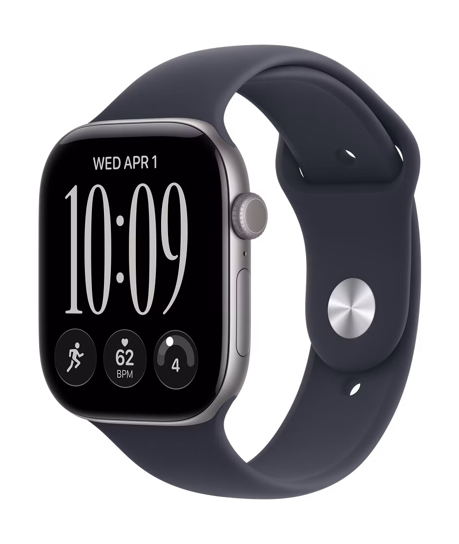 Apple Watch Series 12 GPS 46mm Space Grey Aluminium case with Navy Blue Sport Band M/L