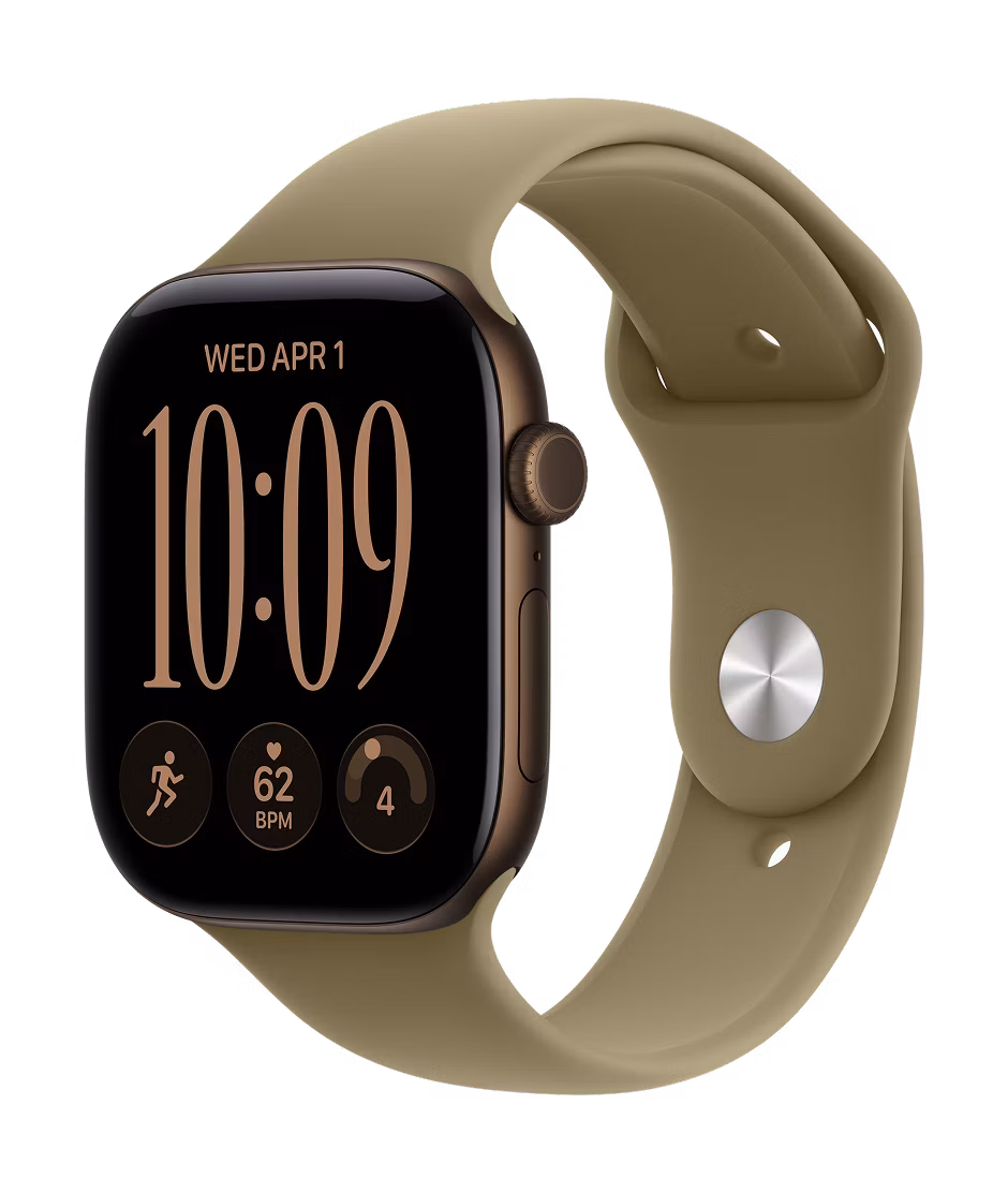 Apple Watch Series 12 GPS 46mm Dark Bronze Aluminium case with Olive Sport Band S/M