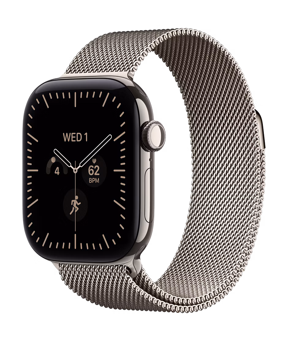 Apple Watch Series 12 GPS + Cellular 42mm Natural Titanium case with Natural Milanese Loop