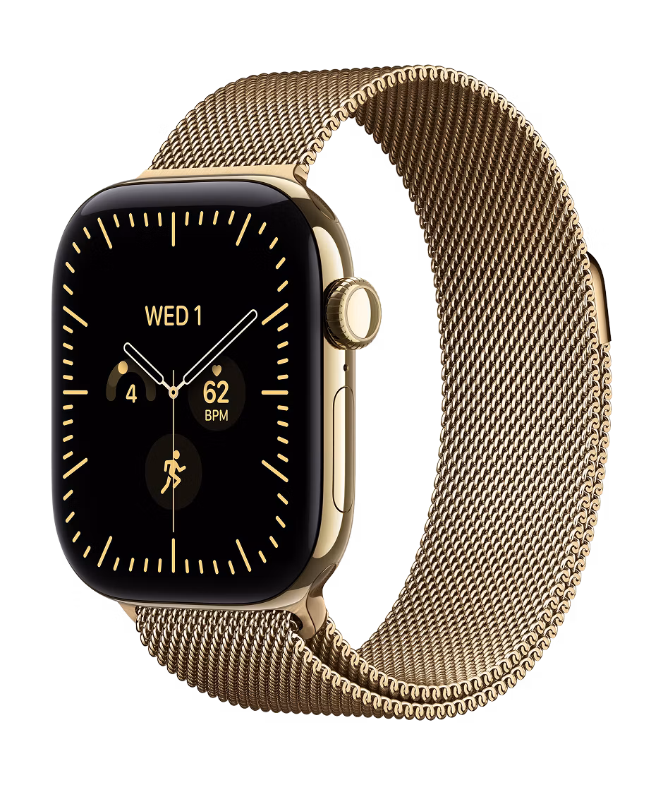 Apple Watch Series 12 GPS + Cellular 42mm Radiant Gold Titanium case with Radiant Gold Milanese Loop
