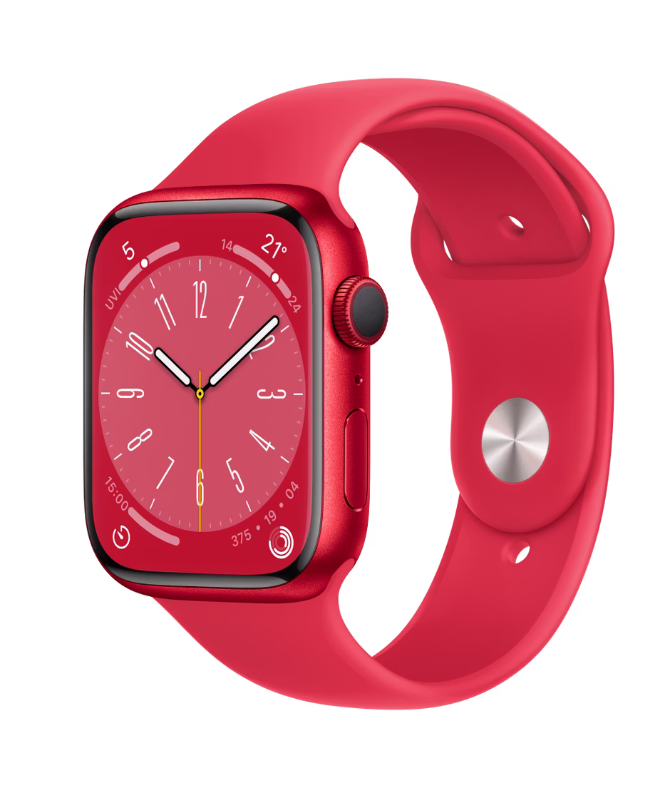 Apple Watch Series 8 GPS 45mm Red Aluminium Case with Red Regular Sport Band