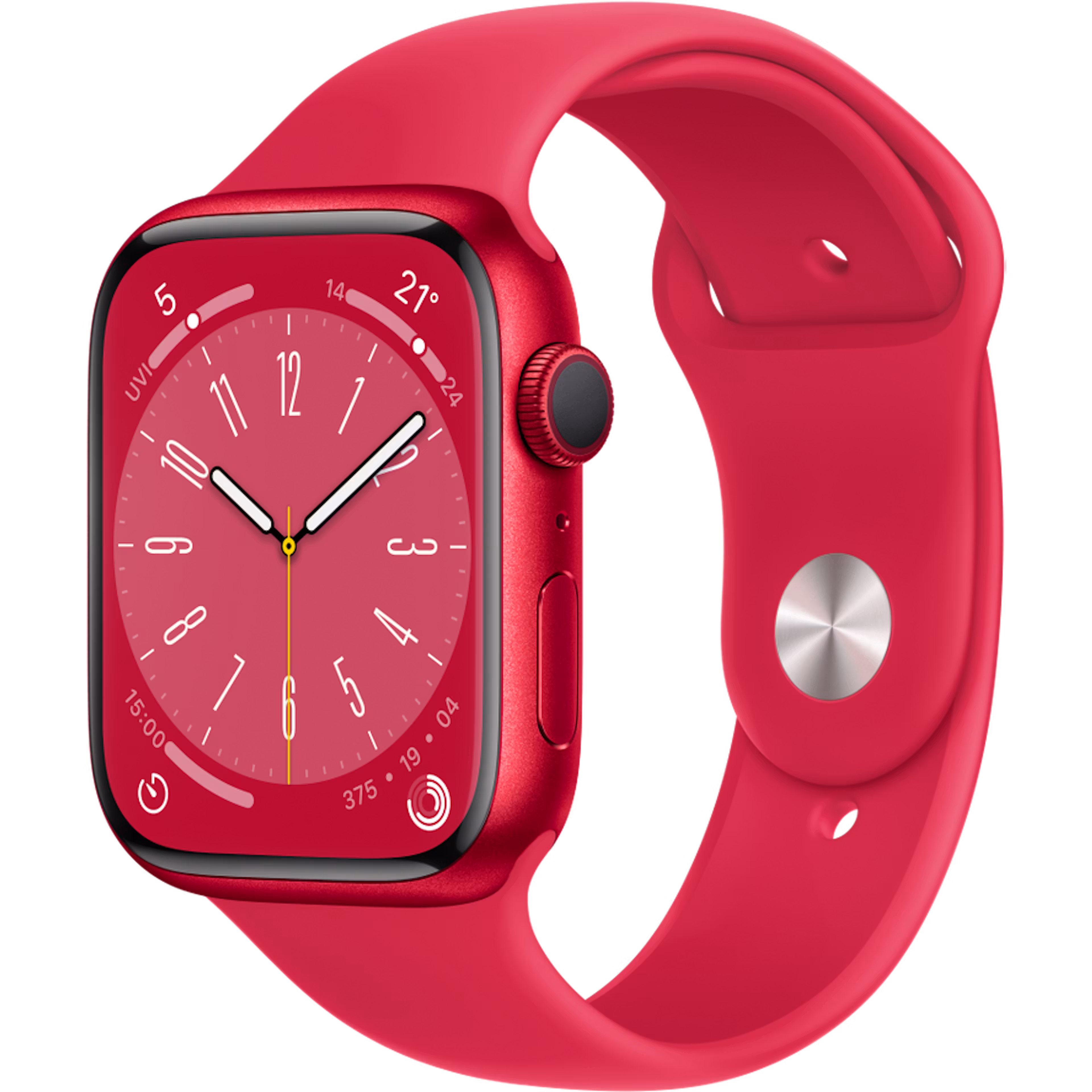 Apple Watch Series 8 GPS 45mm Red Aluminium Case with Red Regular Sport Band
