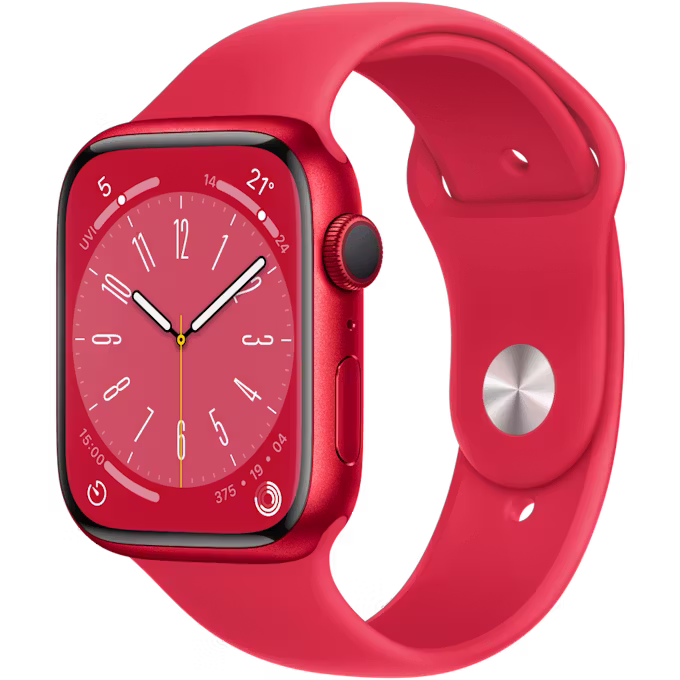 Apple Watch Series 8 GPS 45mm Red Aluminium Case with Red Regular Sport Band