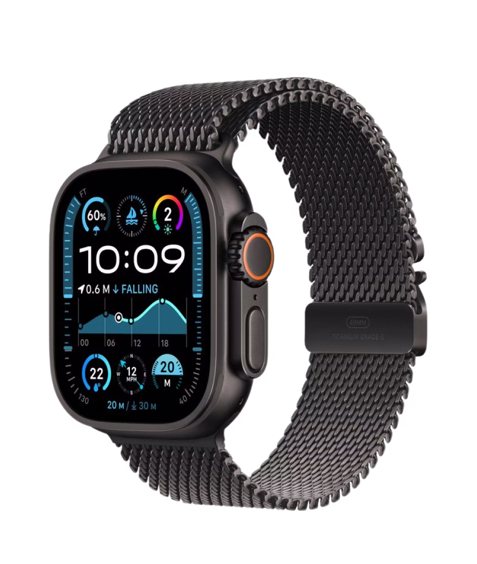 Apple Watch Ultra 2 GPS + Cellular 49mm Black Titanium Case with Black Titanium Milanese S Loop