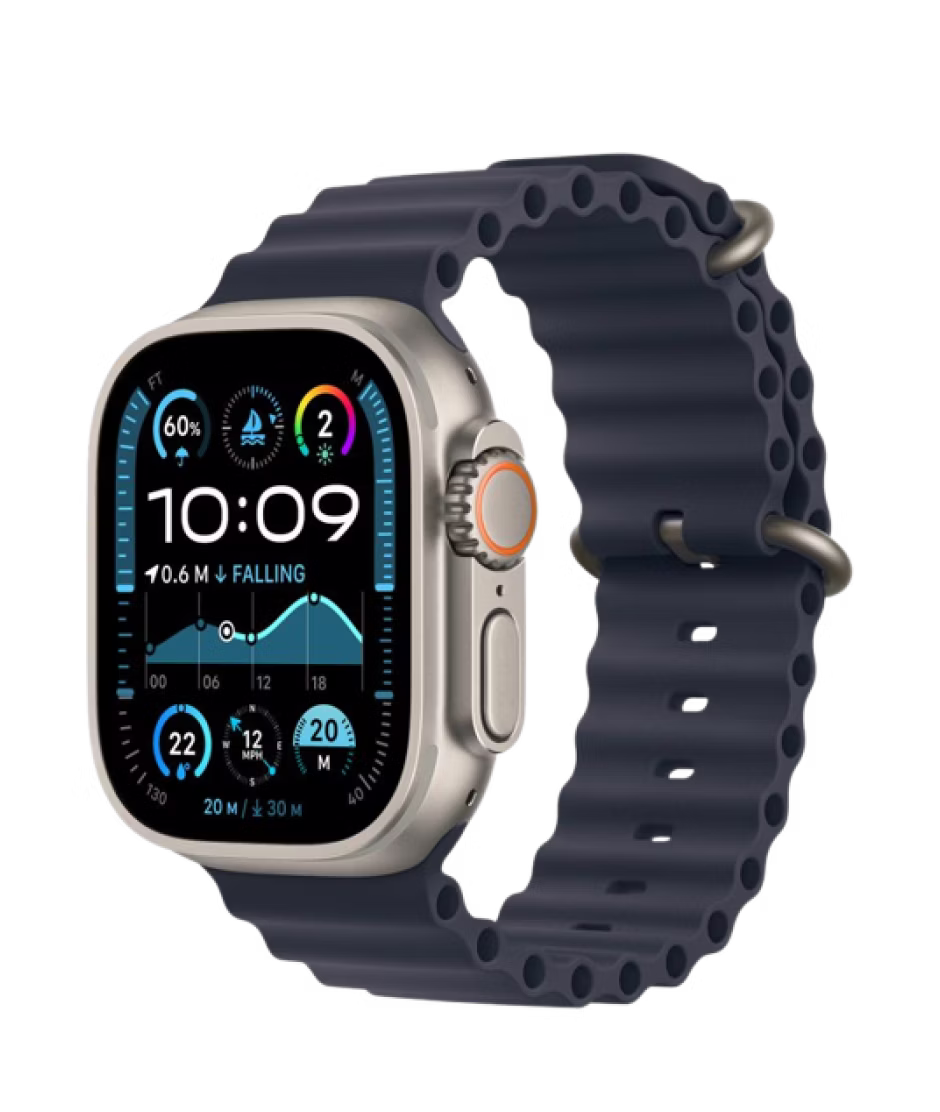 Apple Watch Ultra 2 GPS + Cellular 49mm Natural Titanium Case with Navy Ocean Band