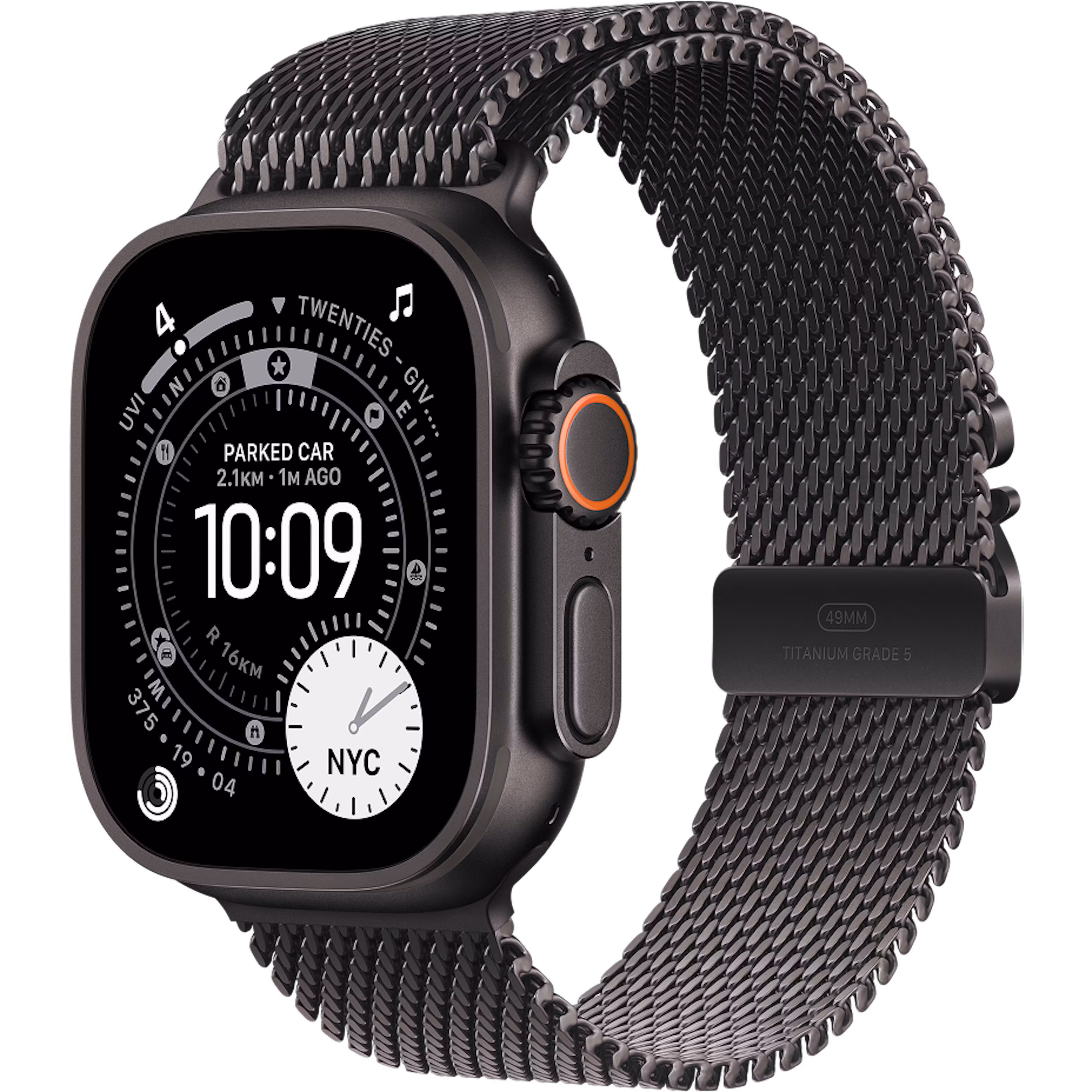 Apple Watch Ultra 3 GPS + Cellular 49mm Black Titanium Case with Black Titanium Milanese Loop Large