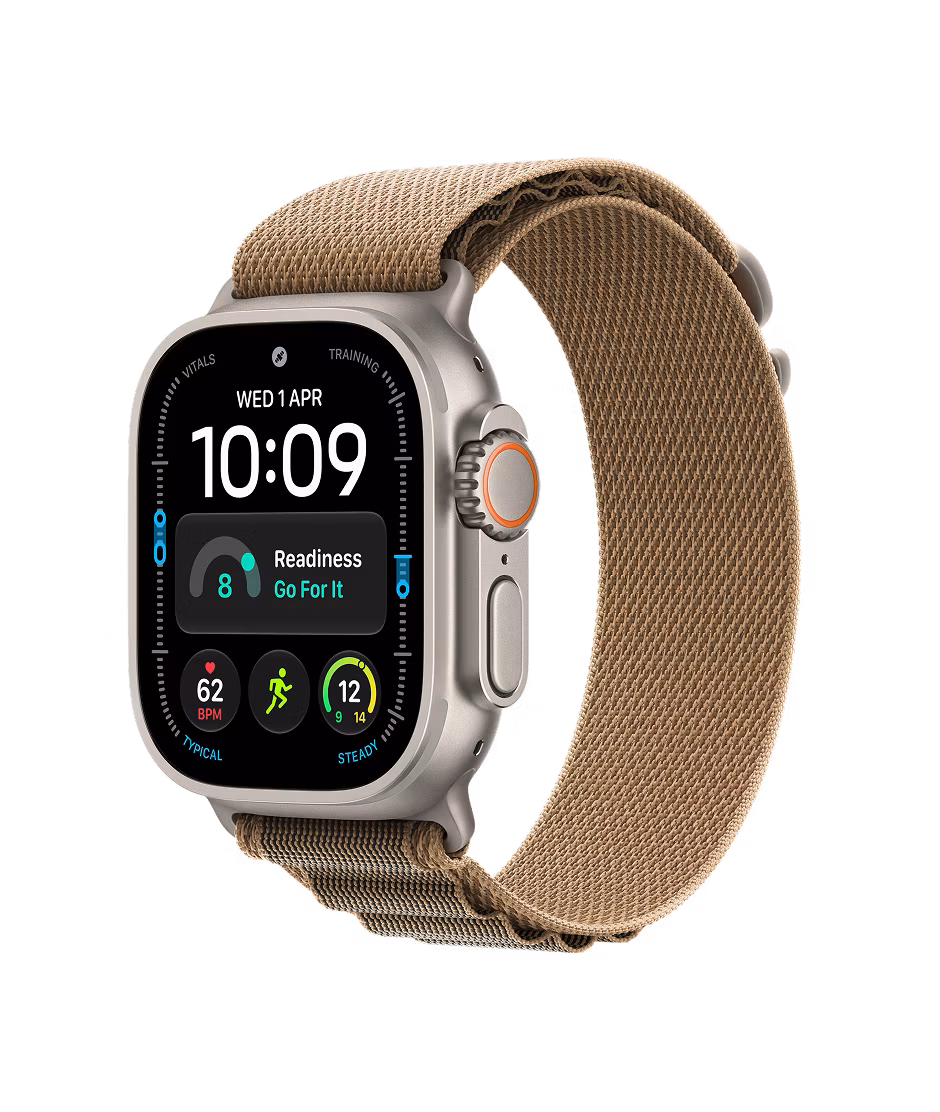 Apple Watch Ultra 4 GPS + Cellular 49mm Natural Titanium case with Desert Alpine Loop M