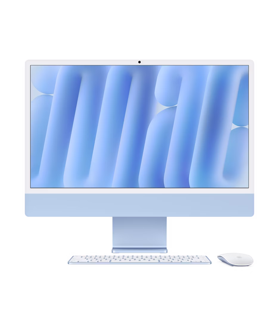 Apple iMac 24-inch (2024) M4 10-Core CPU 10-Core GPU 24GB Memory Gigabit Ethernet 512GB Storage Blue