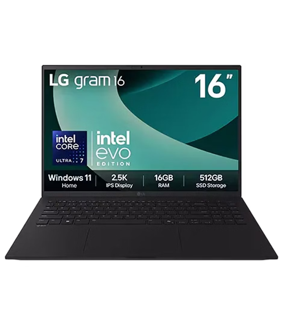 LG 16" gram Laptop, Windows 11 Home, 16GB RAM Intel® Core™ Ultra Processor, Obsidian Black 16Z90TG.AA75A1