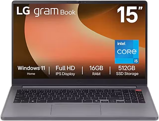 LG gram Book 15.6" Lightweight Intel® Core™ Processor Laptop Windows 11 FHD Antiglare IPS display 15U50TG.AA56A1 Titan Silver