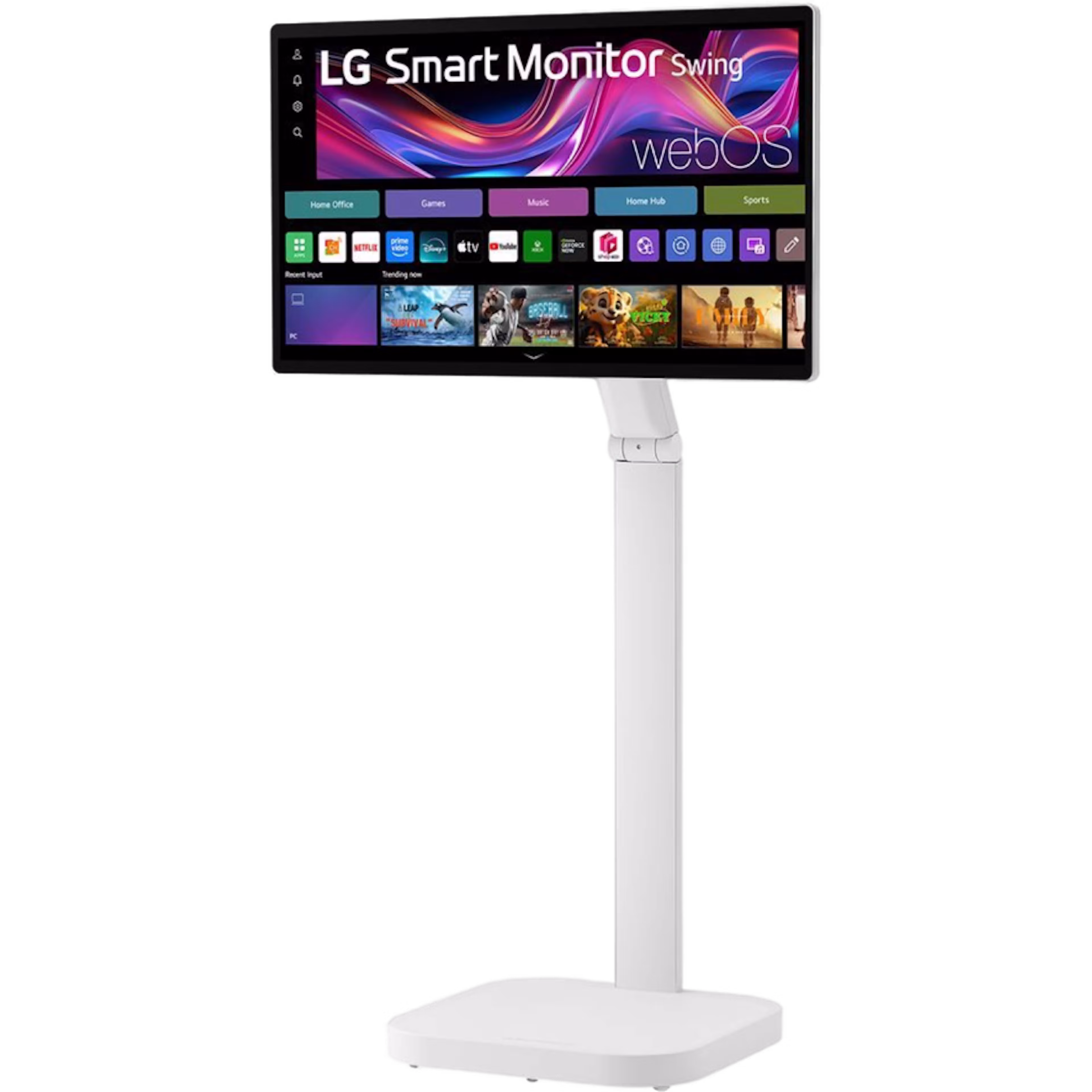 LG SMART Monitor Swing 4K UHD IPS Touch Display Adjustable Stand with Wheels 32-inch White