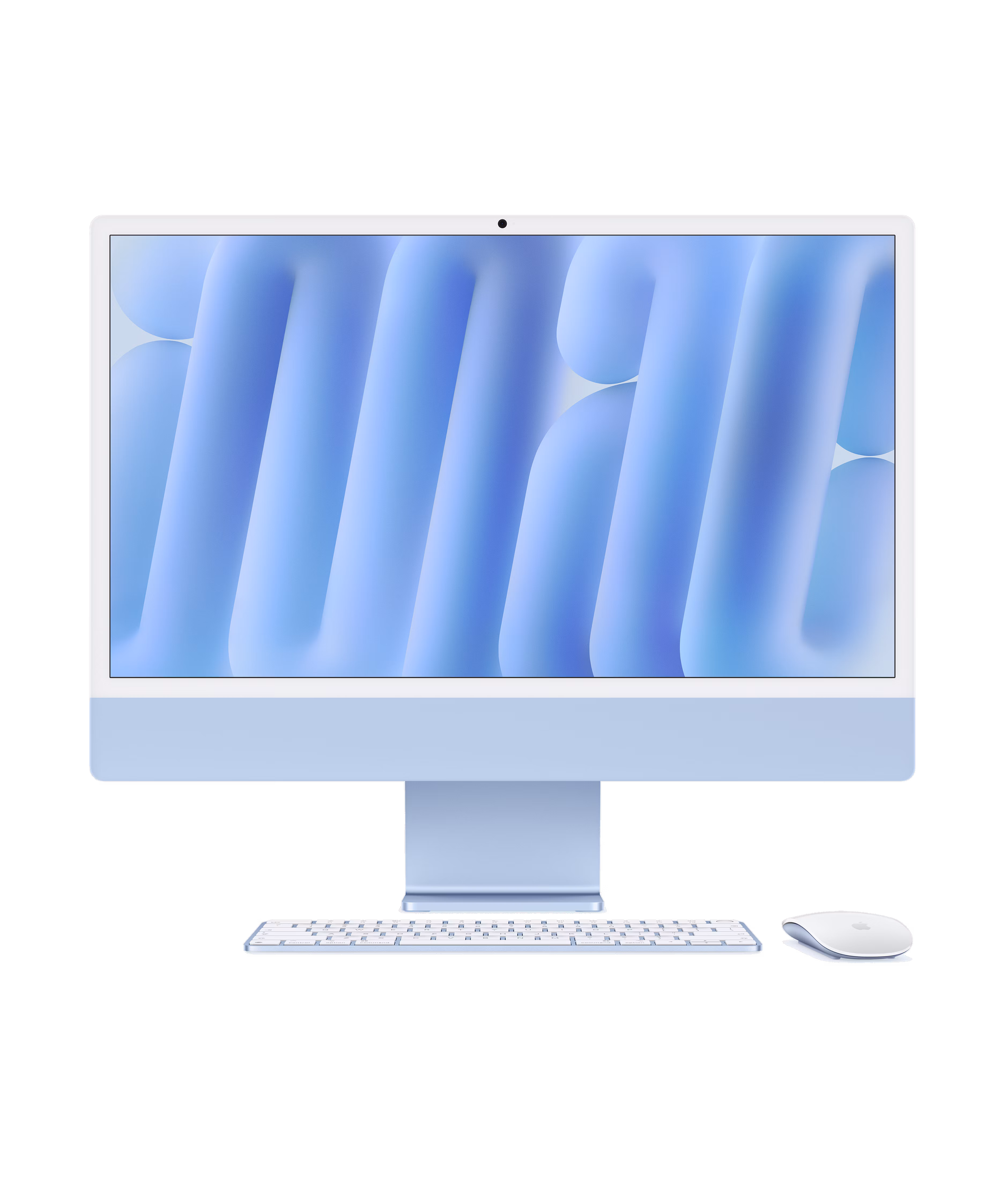 Apple iMac (2026) M6 chip with 4 Thunderbolt ports 12-core CPU 12-core GPU Dual 16-core Neural Engine 16GB unified memory 256GB SSD Blue