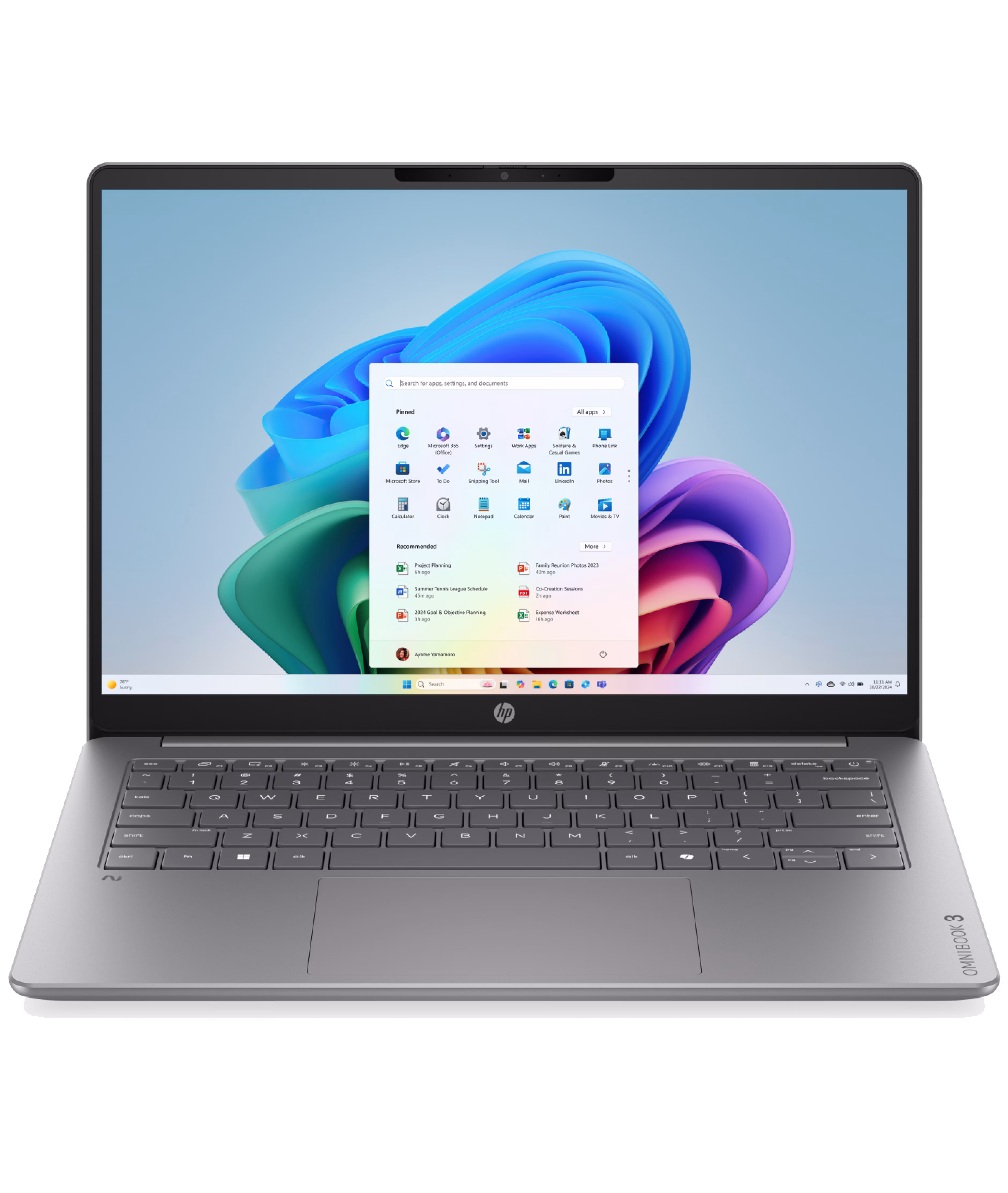 HP OmniBook 3 (2026) 14" Windows 11 Home Snapdragon X X1-26-100 Integrated Qualcomm Adreno GPU 8GB memory 512GB storage Nouvelle Silver