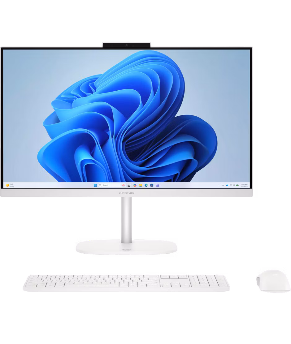 HP OmniStudio All-in-One Desktop (2026) 23.8" Windows 11 Home Intel Core 5 120U Intel Graphics 8GB memory 256GB storage Cotton White