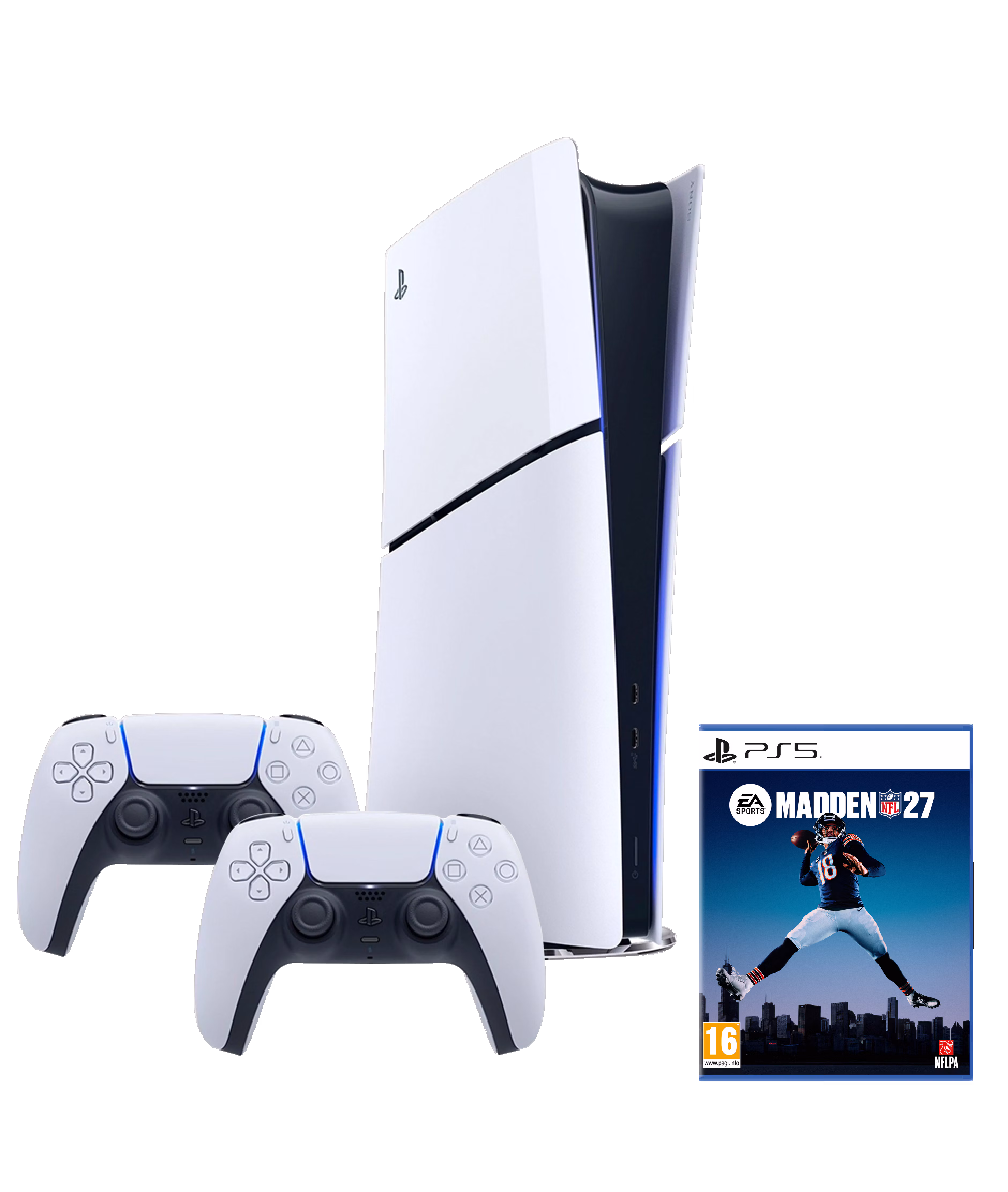 Sony PlayStation®5 Digital Edition Console 825GB - Two DualSense® Wireless Controllers Bundle with EA SPORTS™ Madden NFL 27