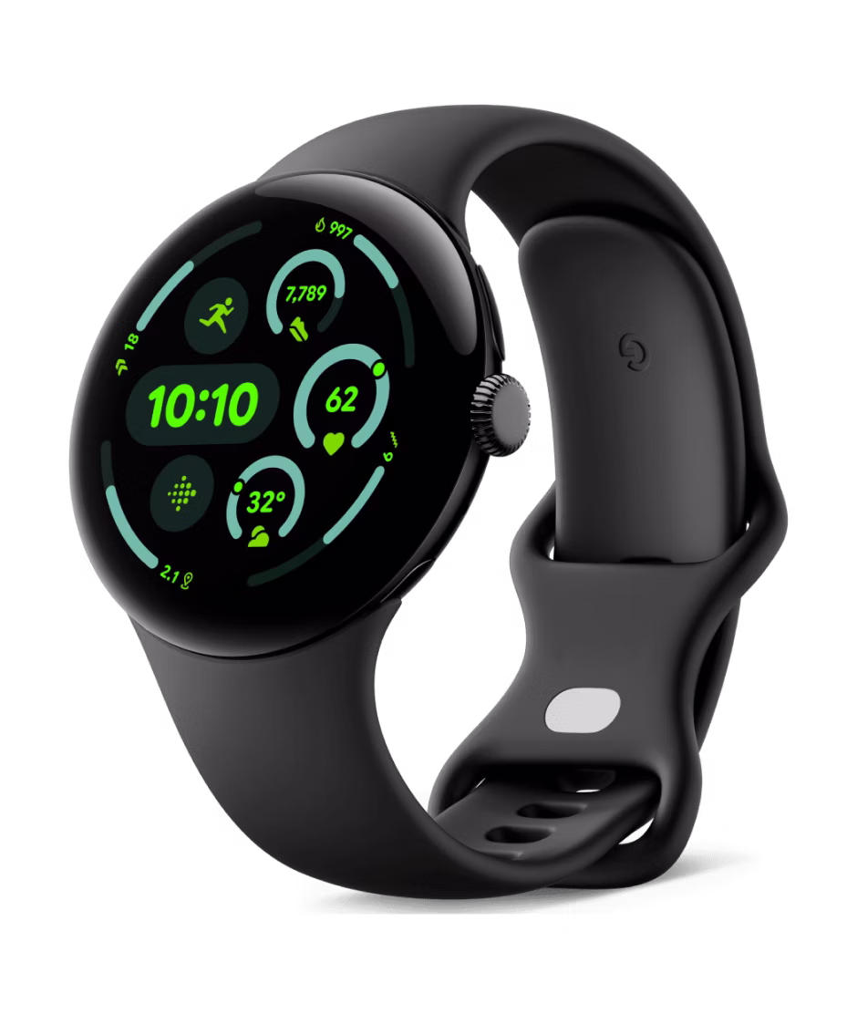 Google Pixel Watch 3 45mm Bluetooth/Wifi Matte Black Aluminium Case / Obsidian Active Band