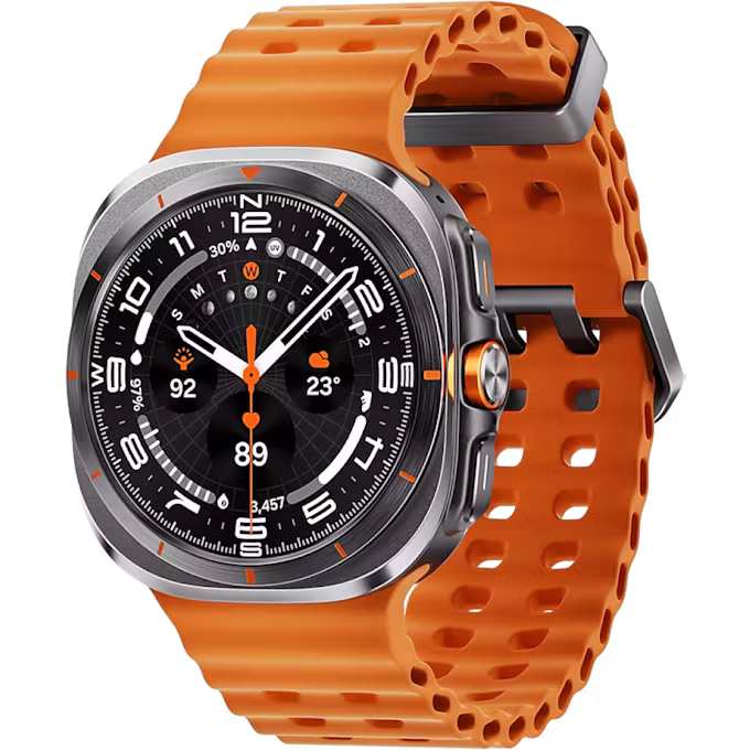 Samsung Galaxy Watch Ultra Bluetooth + 4G 47mmm Titanium Grey Case with Orange Marine Band S/M/L