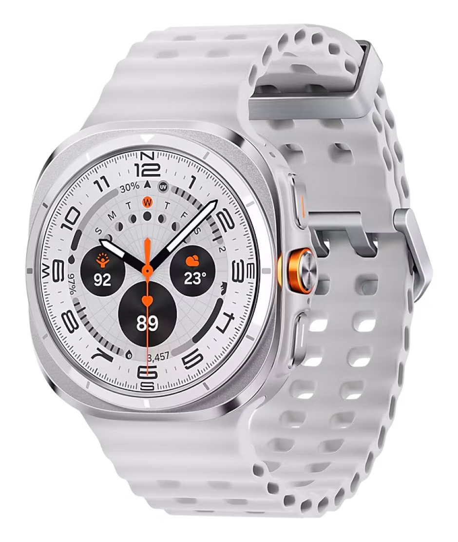 Samsung Galaxy Watch Ultra Bluetooth + 4G 47mmm Titanium White Case with White Marine Band S/M/L