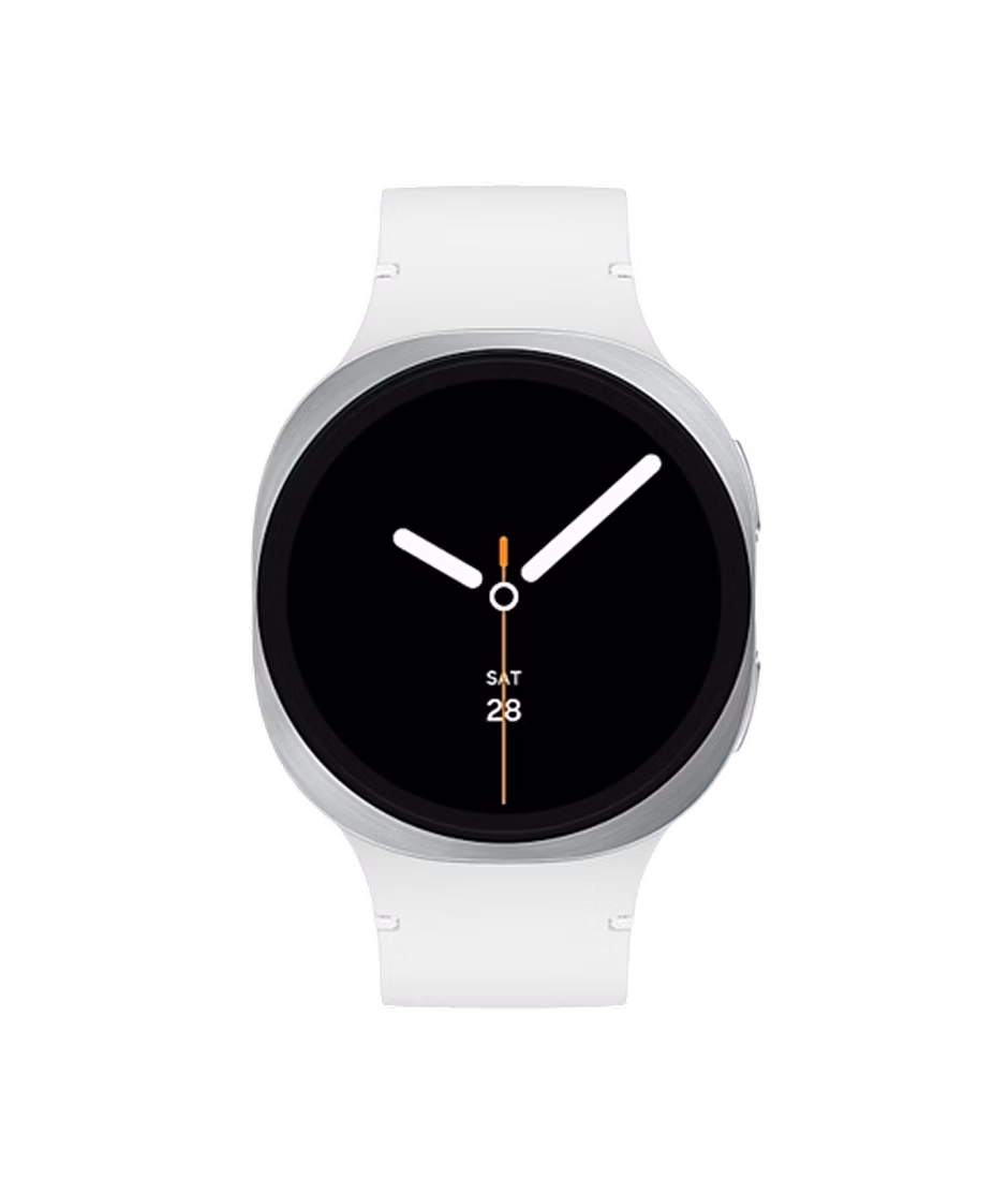 Samsung Galaxy Watch8 44mm Silver Case with White Sport Band M/L