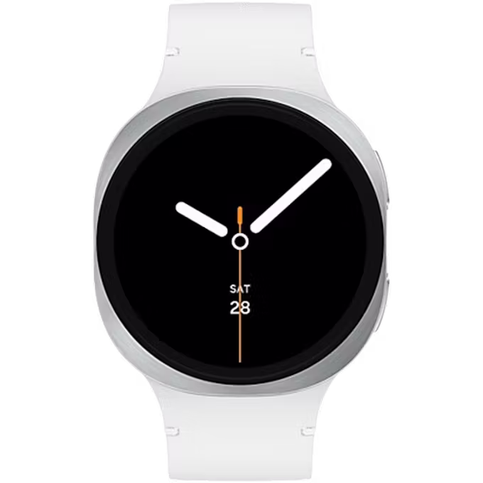Samsung Galaxy Watch8 44mm Silver Case with White Sport Band M/L