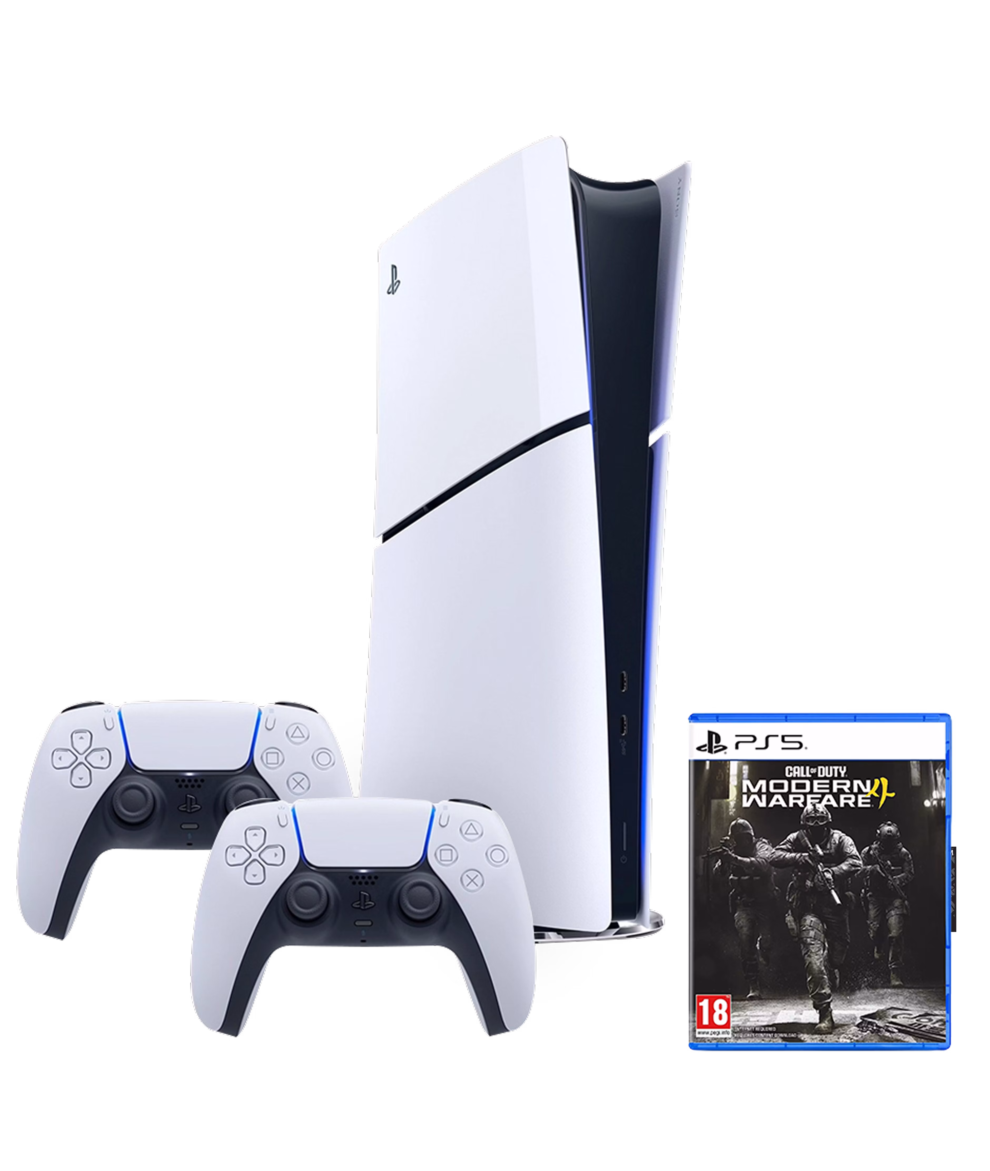 Sony PlayStation®5 Digital Edition Console 825GB - Two DualSense® Wireless Controllers Bundle with Call of Duty: Modern Warfare 4