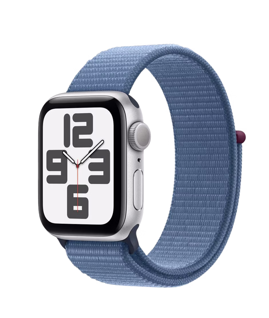 Apple Watch SE (2023) GPS 40mm Silver Aluminium Case with Winter Blue Sport Loop