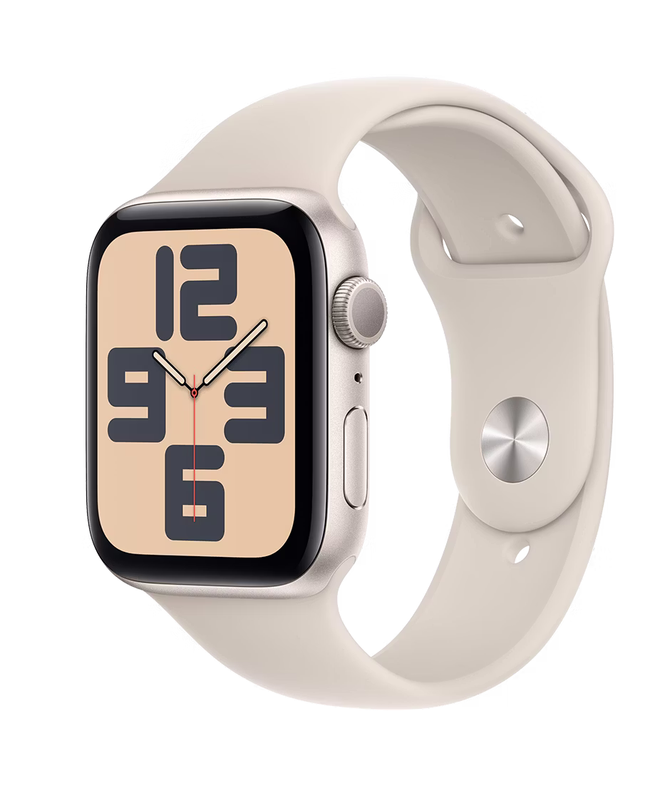 Apple Watch SE (2023) GPS 44mm Starlight Aluminium Case with Starlight M/L Sport Band