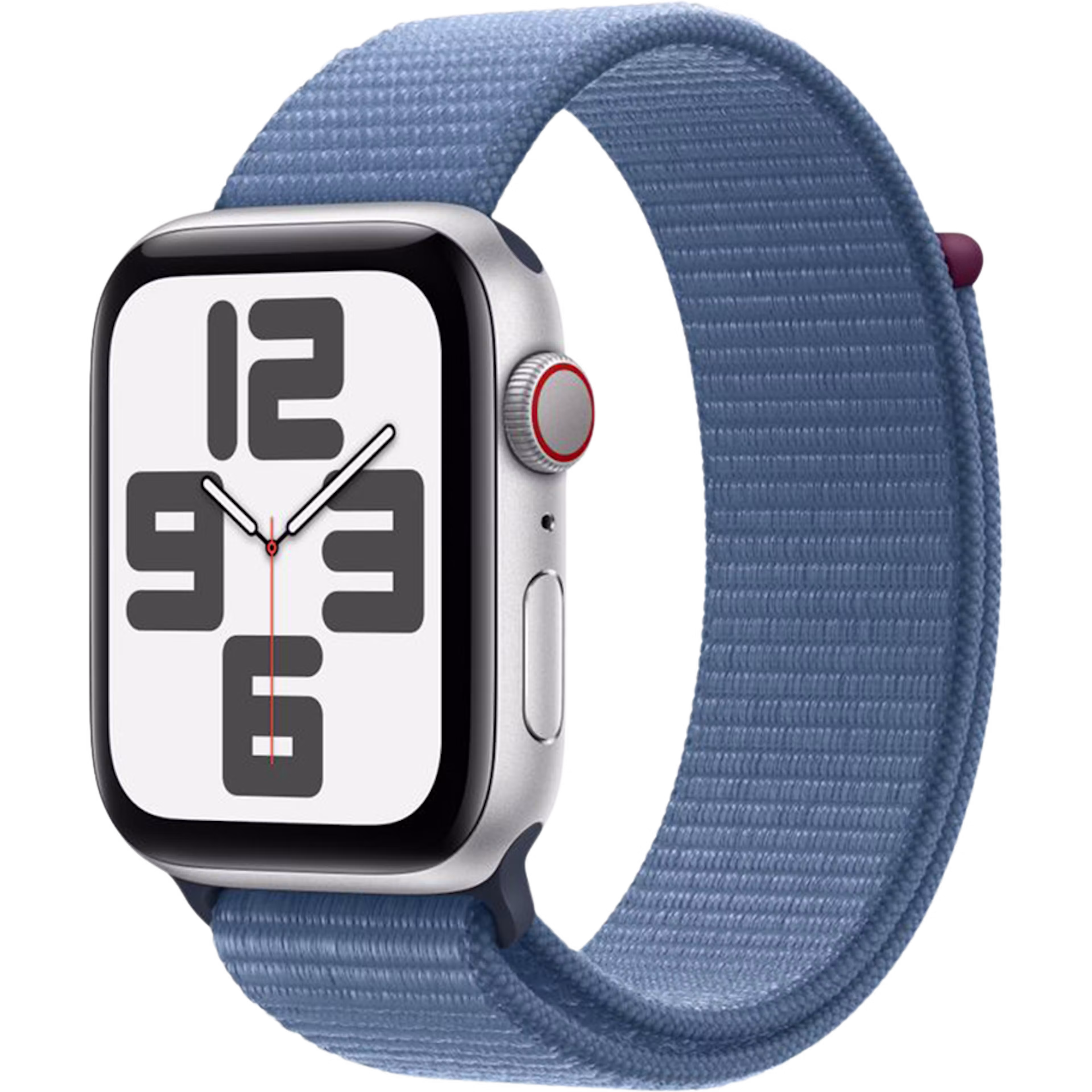 Apple Watch SE (2023) GPS + Cellular 44mm Silver Aluminium Case with Winter Blue Sport Loop
