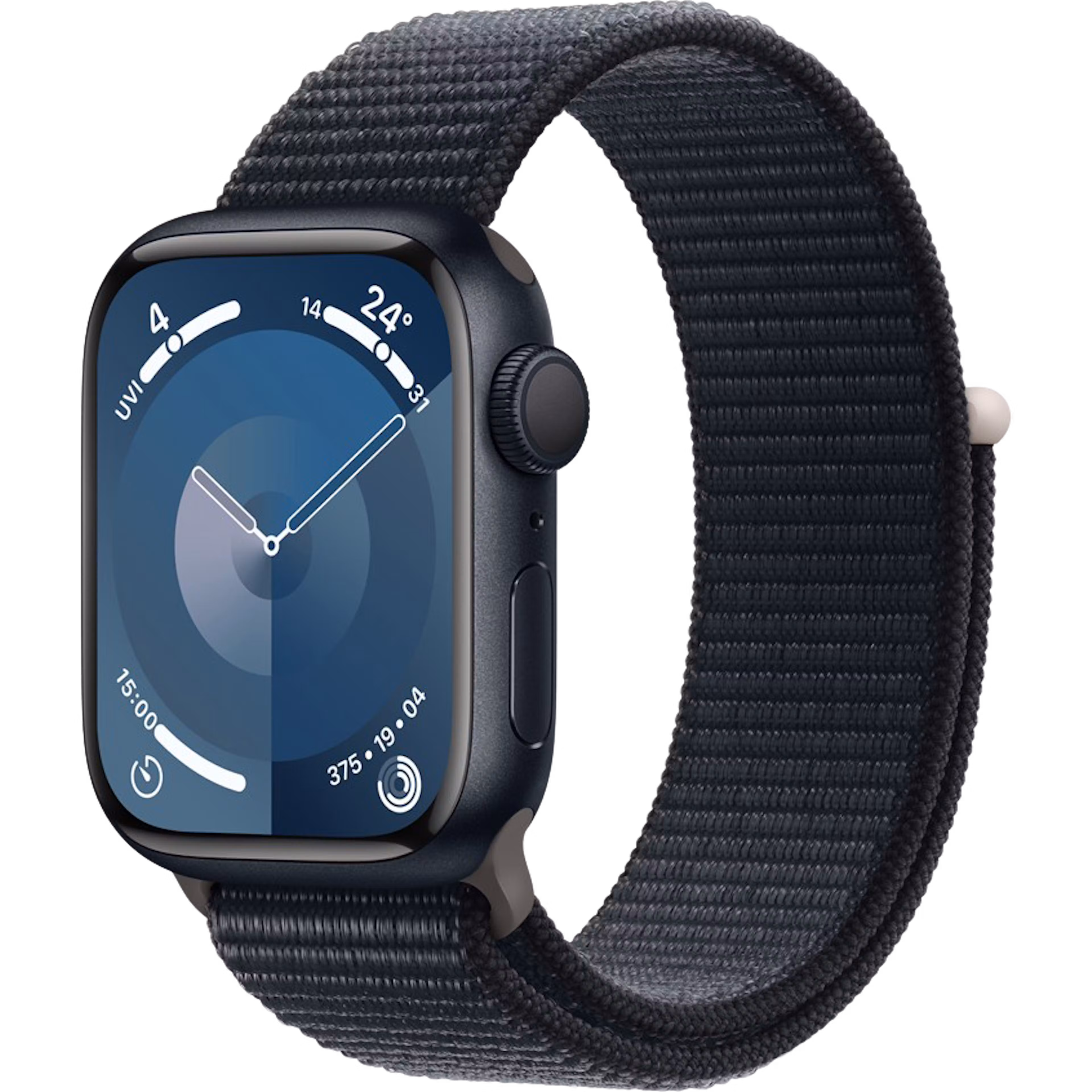 Apple Watch Series 9 GPS 41mm Midnight Aluminium Case with Midnight Regular Sport Loop