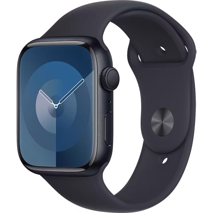Apple Watch Series 9 GPS 45mm Midnight Aluminium Case with Midnight M/L Sport Band
