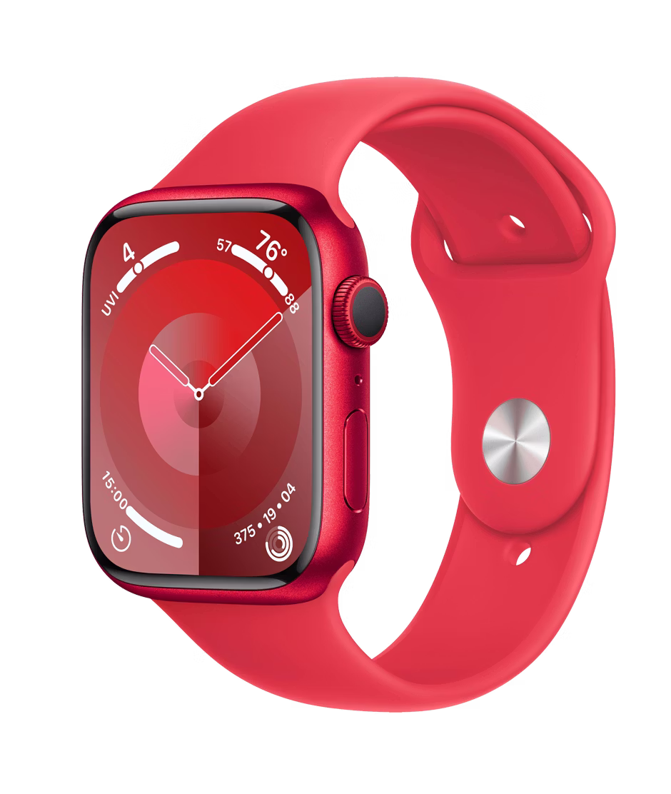 Apple Watch Series 9 GPS 45mm (PRODUCT)RED Aluminium Case with Red S/M Sport Band
