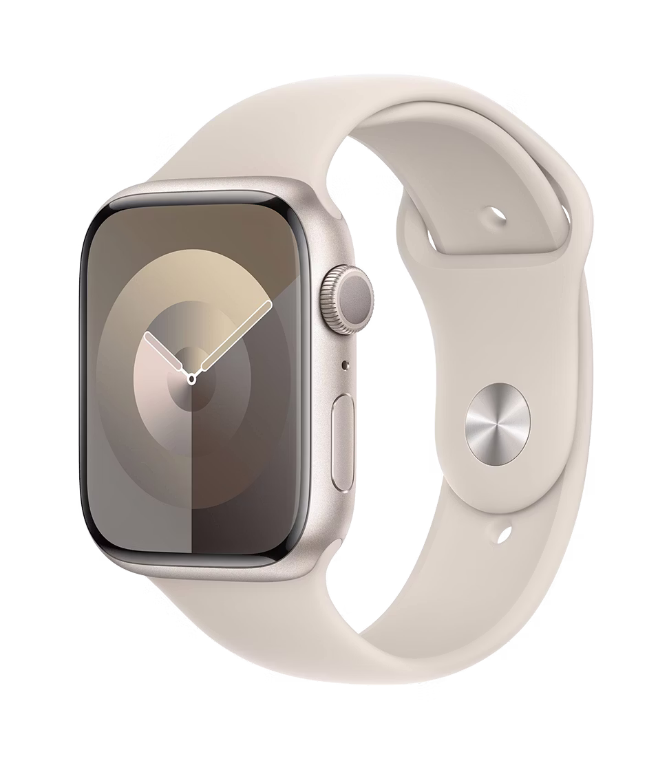 Apple Watch Series 9 GPS 45mm Starlight Aluminium Case with Starlight S/M Sport Band